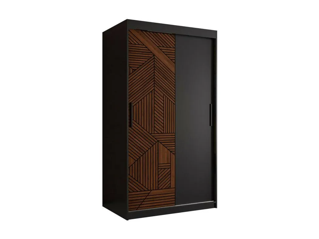 Armario Vivircalido 464 Nogal | Negro 200x100x62cm Puertas de armario - Correderas szav12546