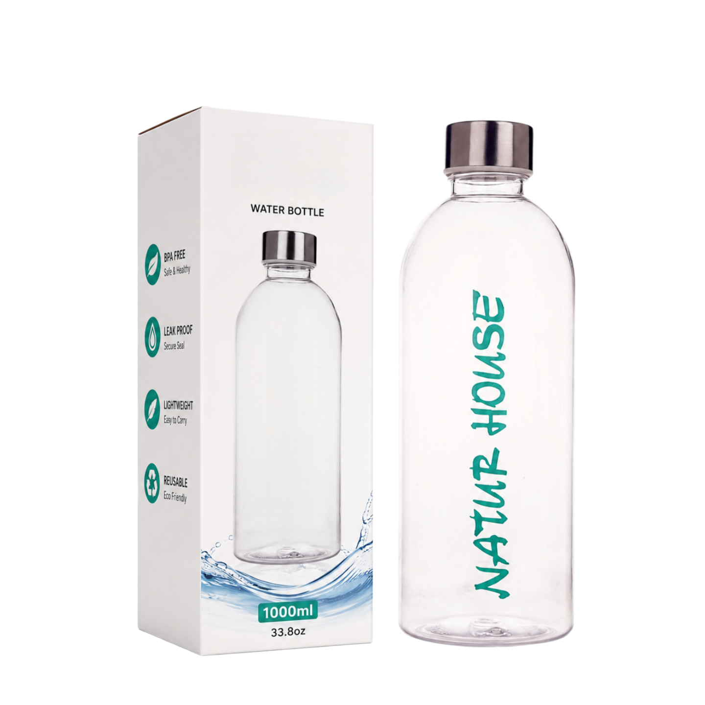 Stainless Steel Lid BPA Free Lightweight Portable Drink Bottle