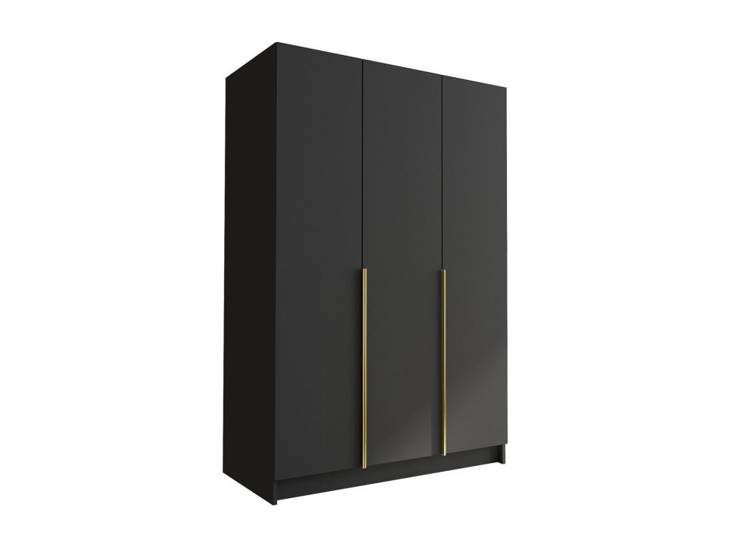 Armario Atlanta 205, Dorado|Negro, 215x150x58cm, Puertas de armario: Con bisagras