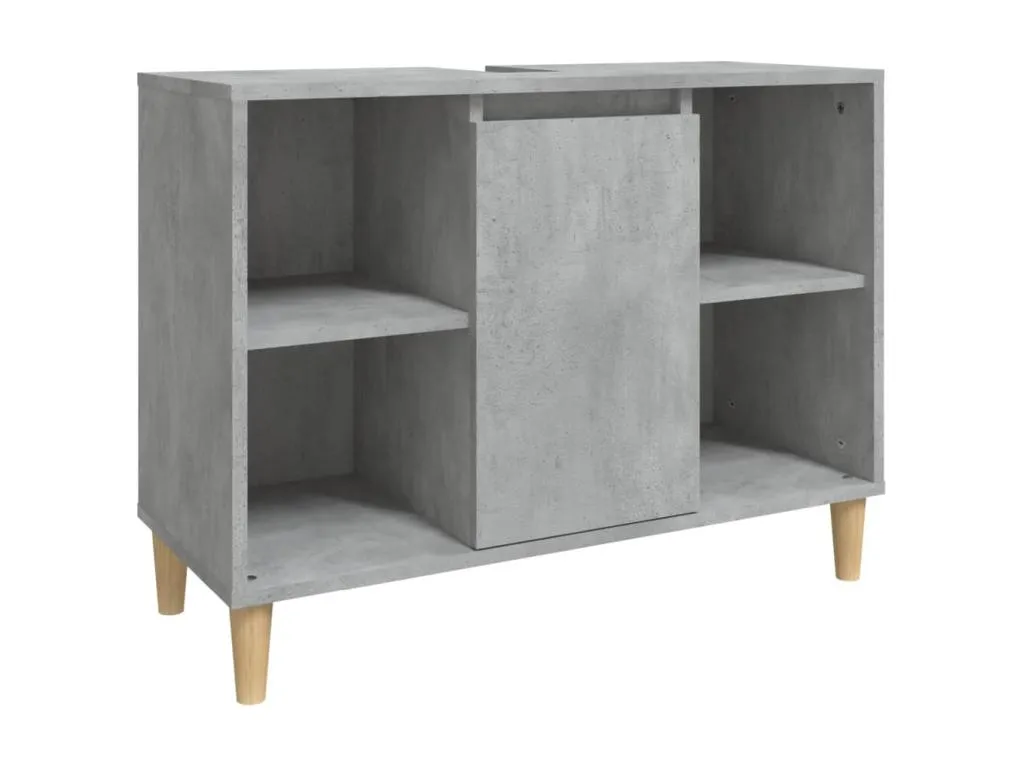 Armario de lavabo Prietocasa contrachapada gris hormigón 80x33x60cm