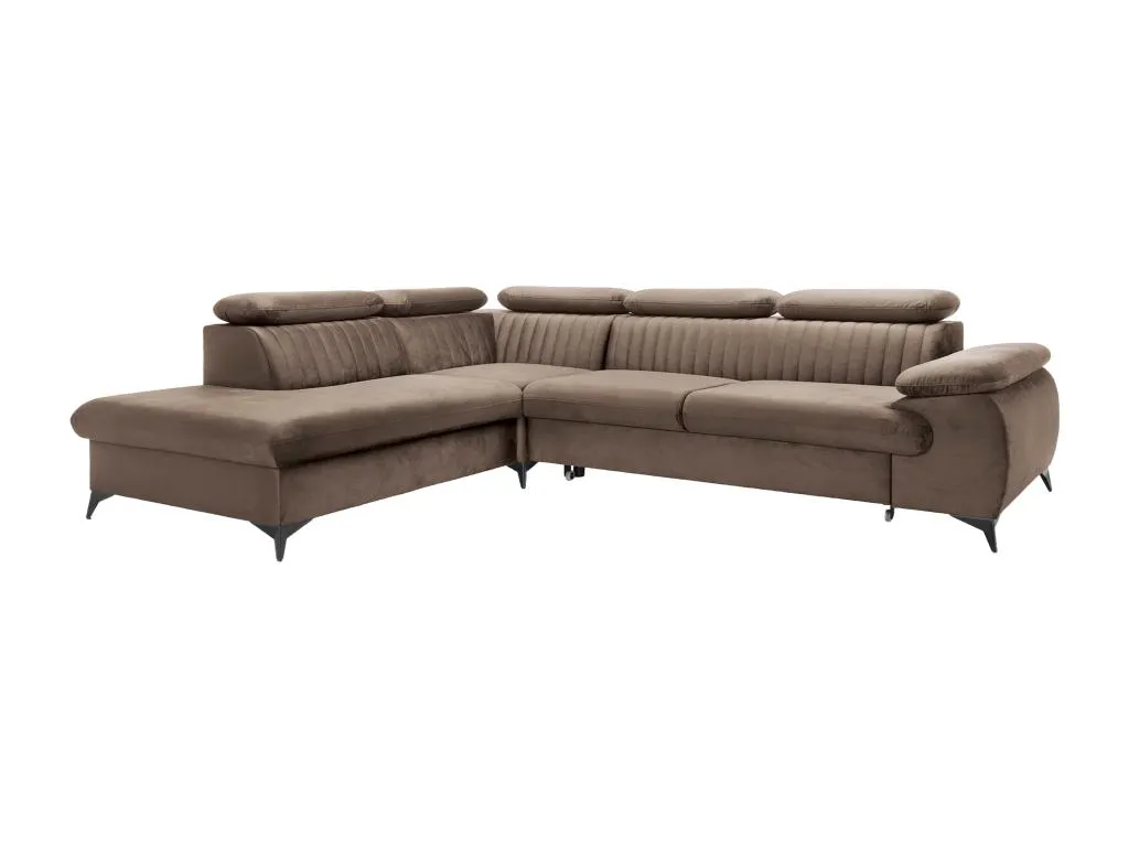Sofá cama rinconera izquierda de terciopelo Hogarmini 96653sflo