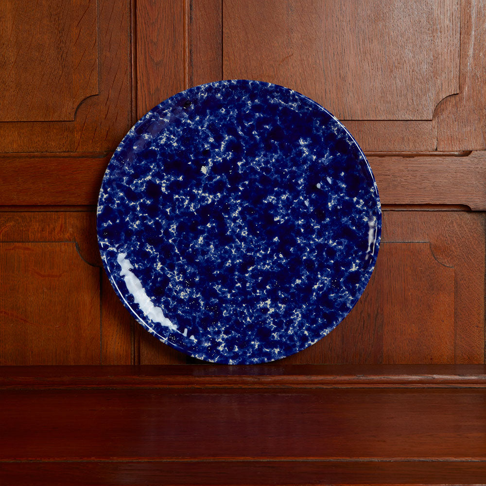 Assiette à pizza en faïence - Bleu