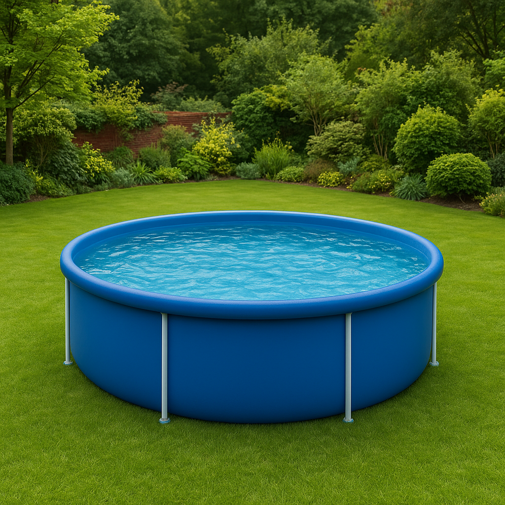 Piscina tubular redonda Redonda Sí Piscina PVC, Acero Exterior, Jardín, Terraza 457x107 cm Azul