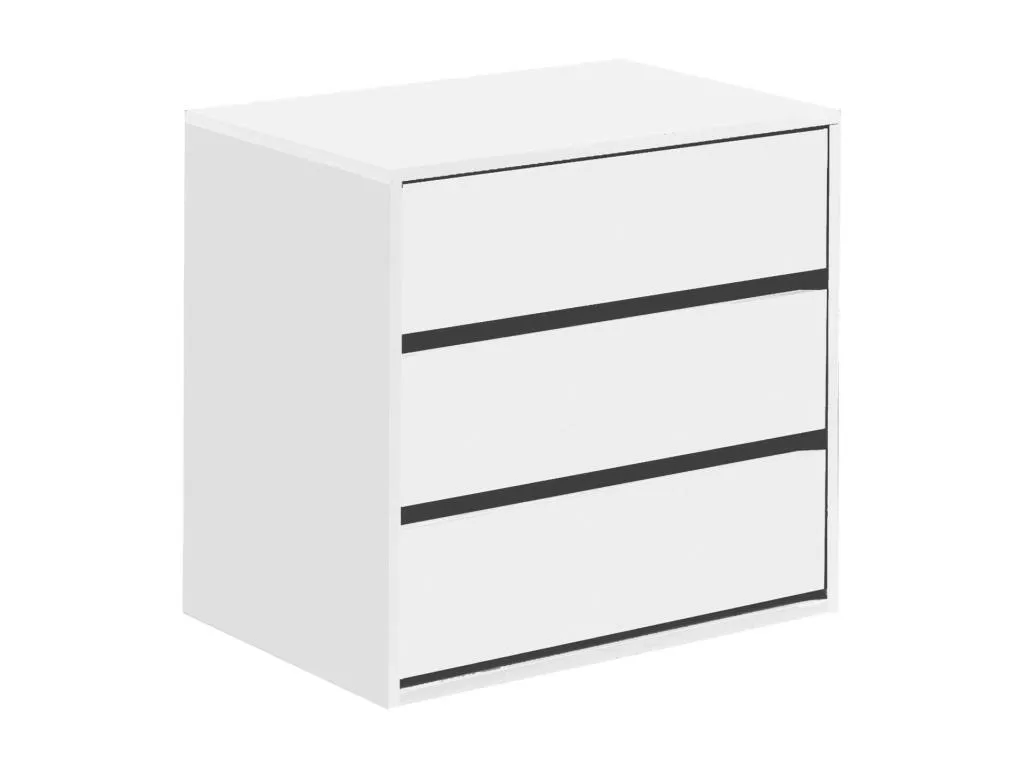 Cómoda Francomuebleses Cajonera con 3 cajones Cajonera baja para interior de armario semanario moderno 60x44h57 cm Blanco