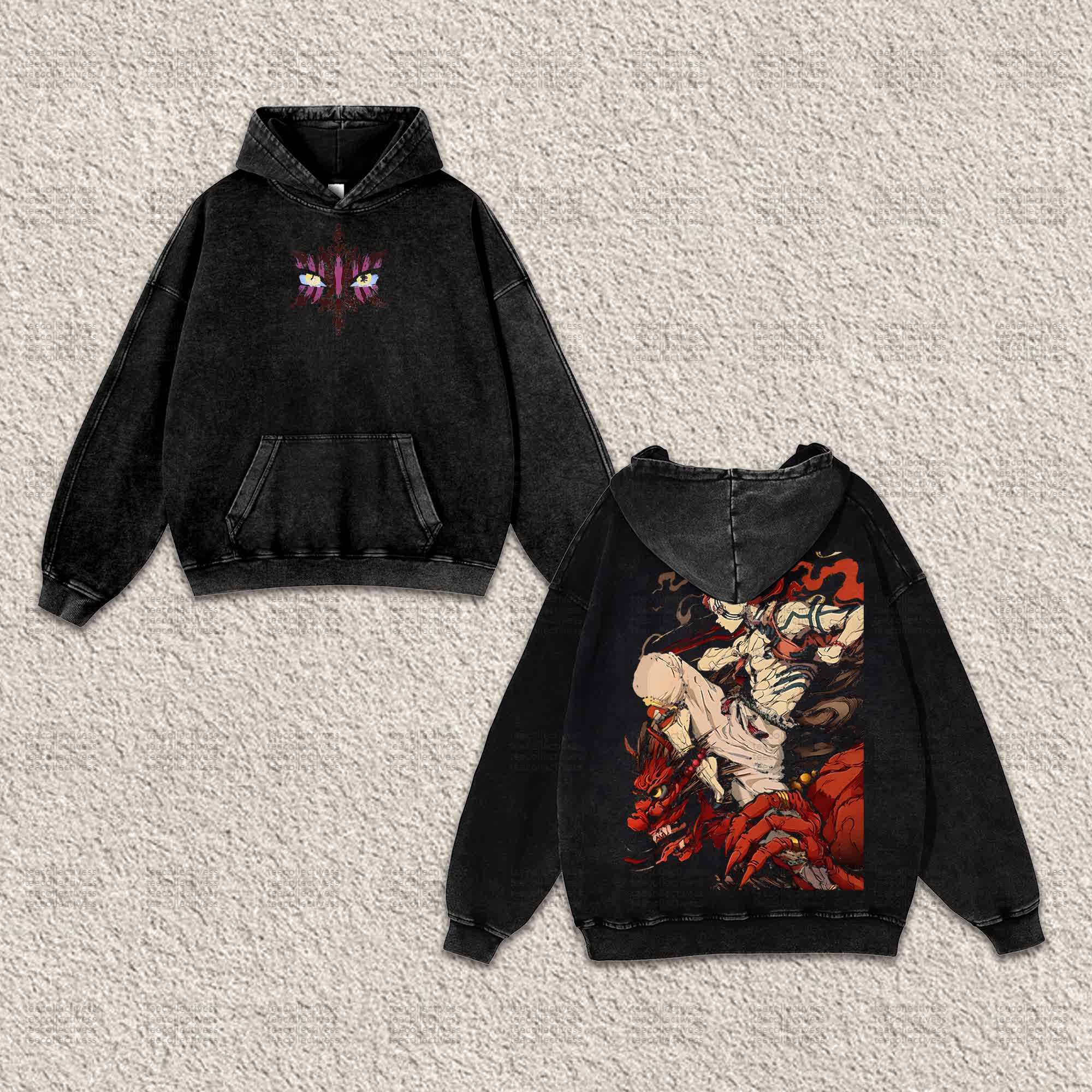 Unisex “Comicssoul” Anime Graphic Streetwear Vintage Washed Hoodie