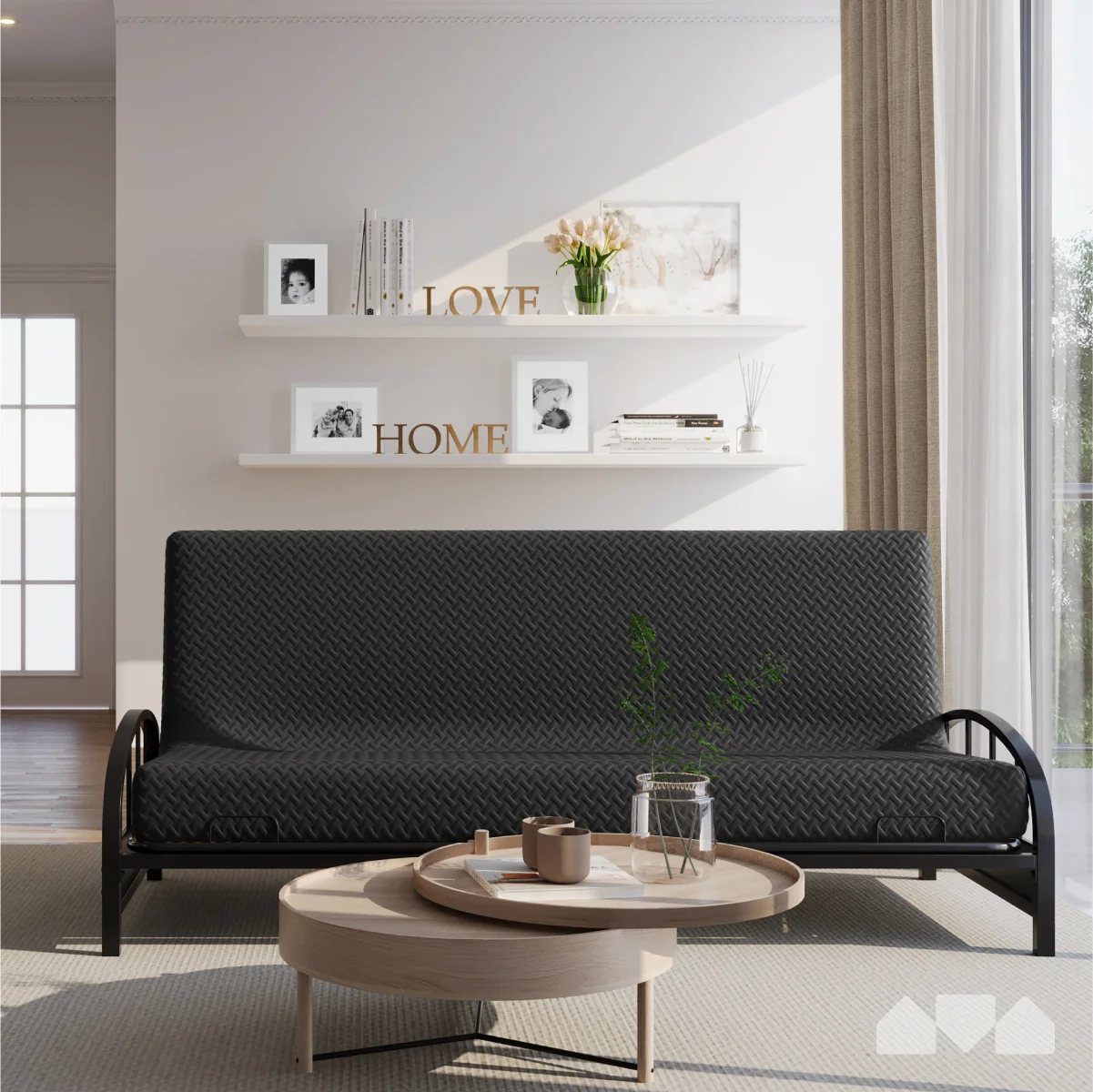Milliard Memory Foam Futon Mattress - Full Size (Frame Not Included) (Black), 71"52"x6" - Image 8