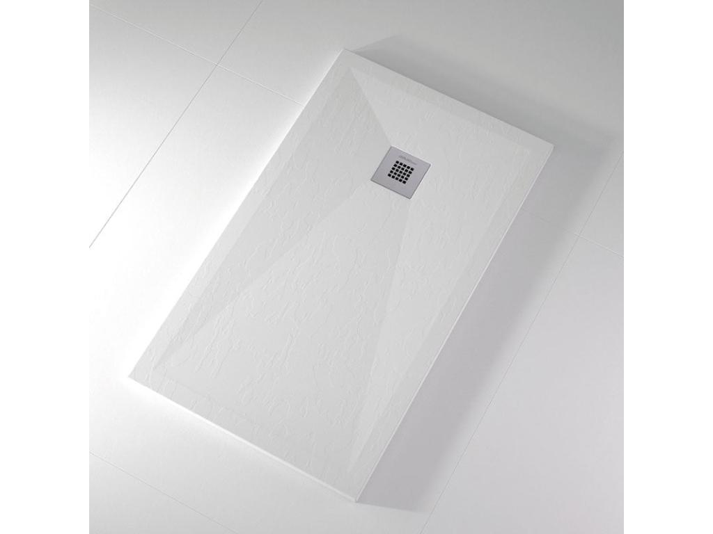 Plato de ducha pizarra ONDA BLANCO 90x140 cm rejilla inox