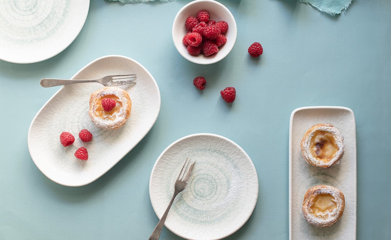 ID Fine Diep bord - Glacier - Porselein - 25 cm (1140cc) - set van 6