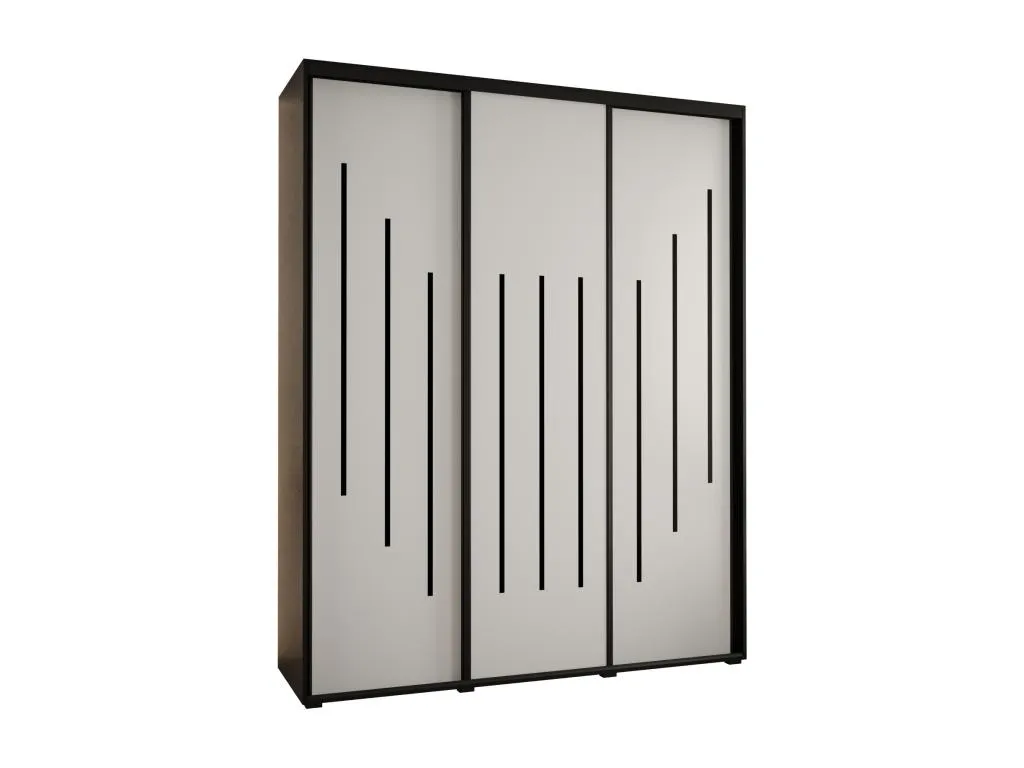ARMARIO Decounico 8 DE PUERTAS CORREDERAS 235.2/200/45 3 puertas (Negro/Blanco/Negro)