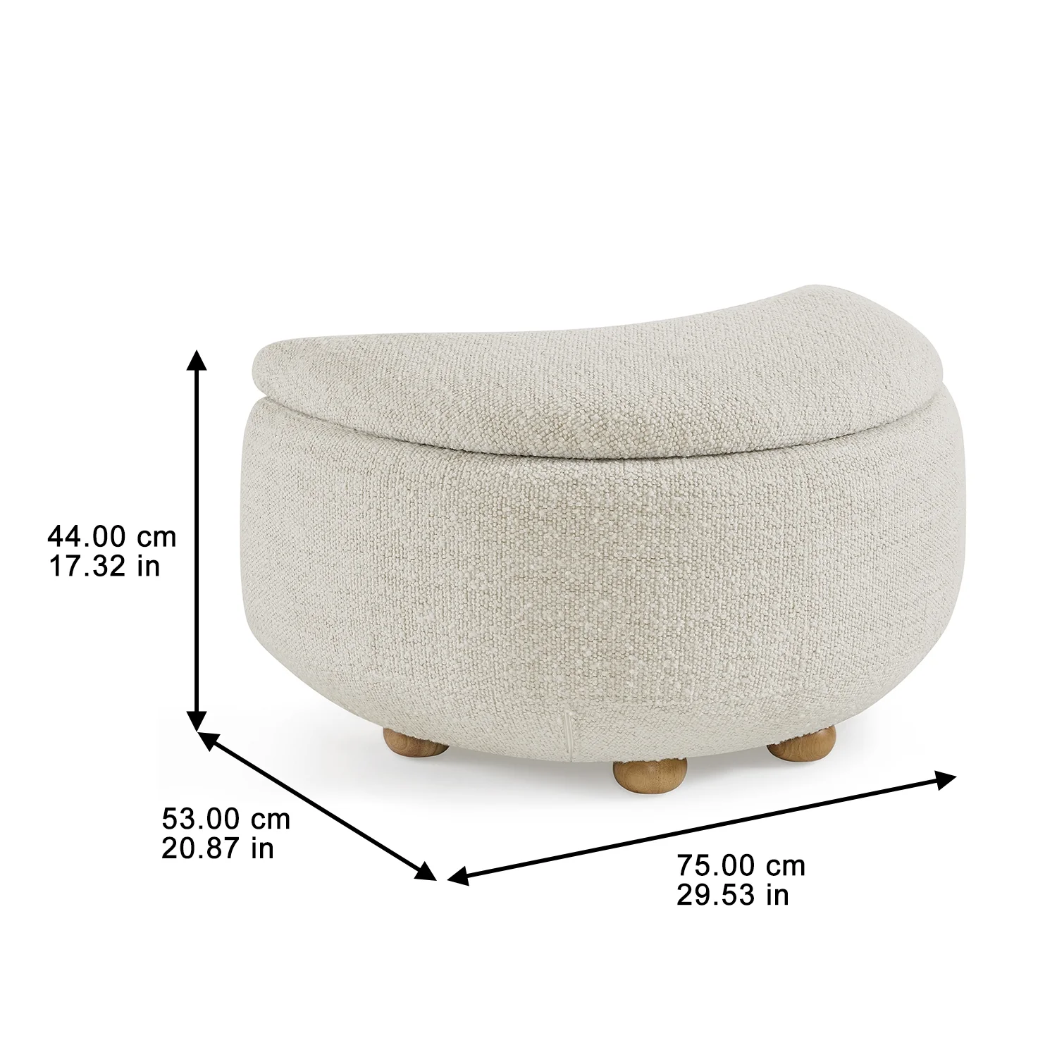 Better Homes & Gardens Juliet Modern Boucle Chaise & Storage Ottoman, Pearl - Image 12
