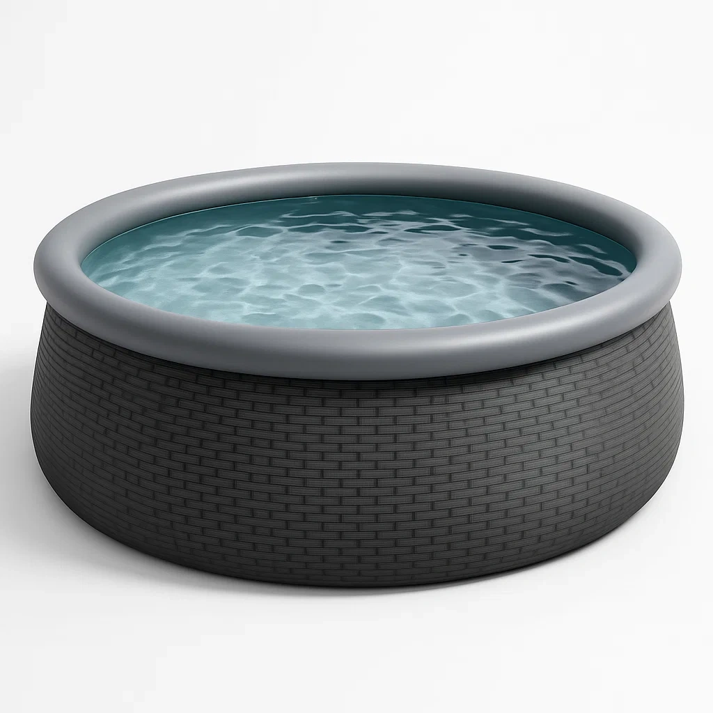 Piscina desmontable redonda 366x76cm con depuradora, gris qMLtemQz48RE