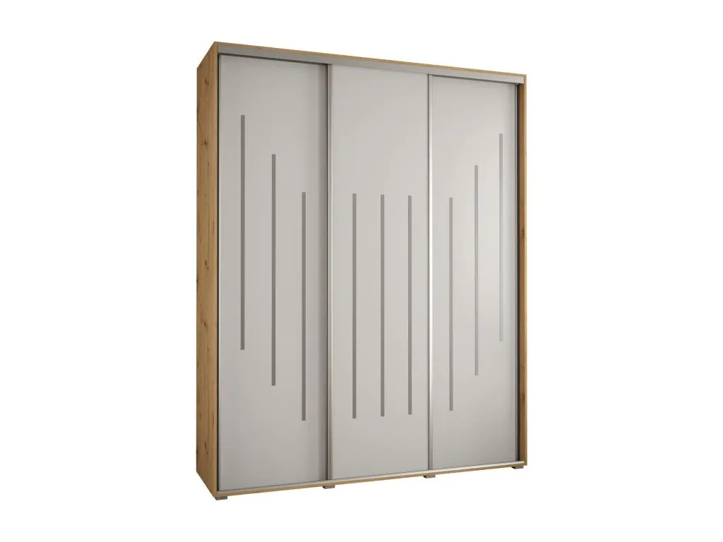 ARMARIO Banakdecoracion 8 DE PUERTAS CORREDERAS 235.2/200/45 3 puertas (Artisan/Blanco/Plata) 87892KENO
