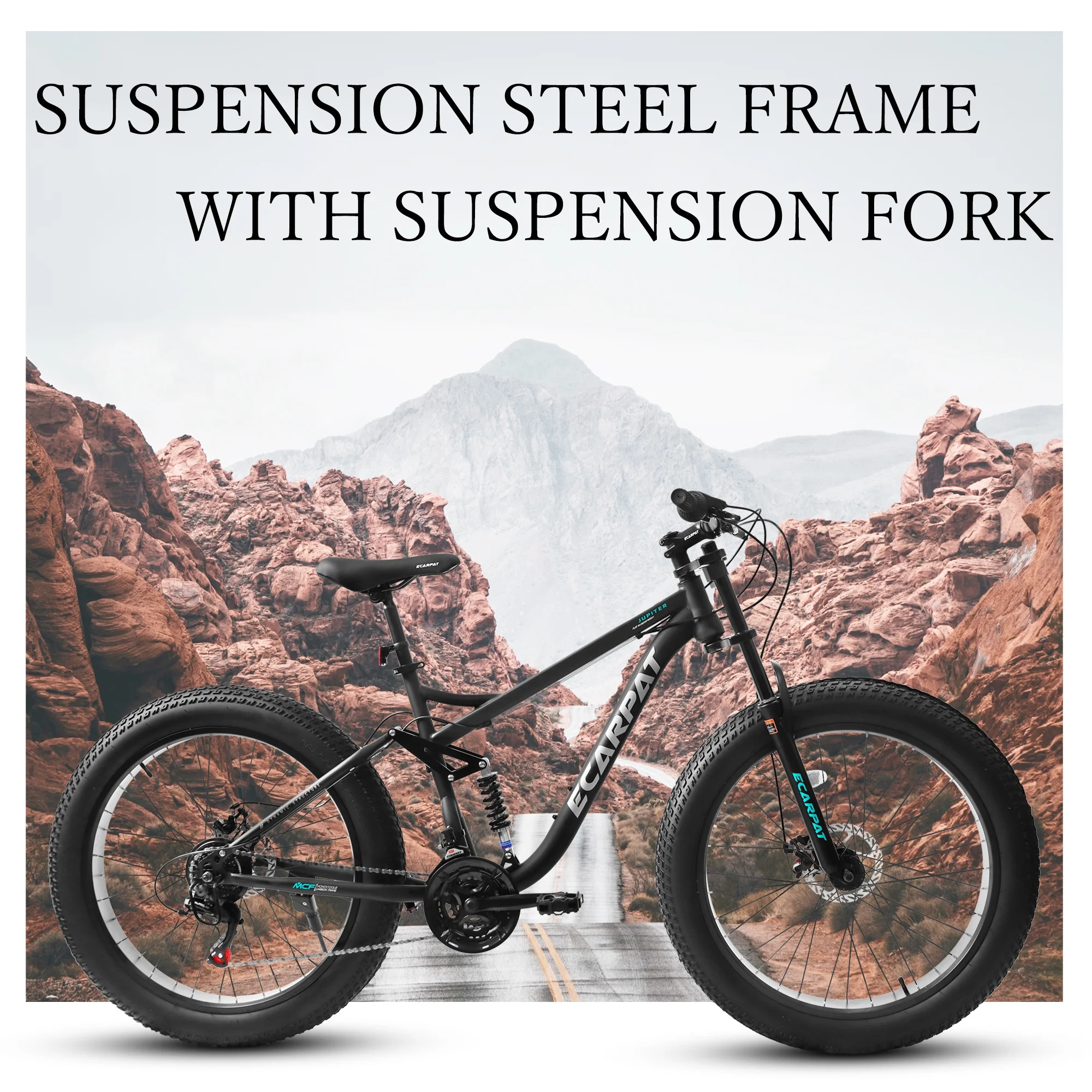 Ambifirner 26" Fat Tire Mountain Bike with Full Suspension - 4" Wide All-Terrain Tires & Shimano 21-Speed Drivetrain - Outdoor Bike for Men/Women 85% Pre-Assembled Durable Design - Image 4