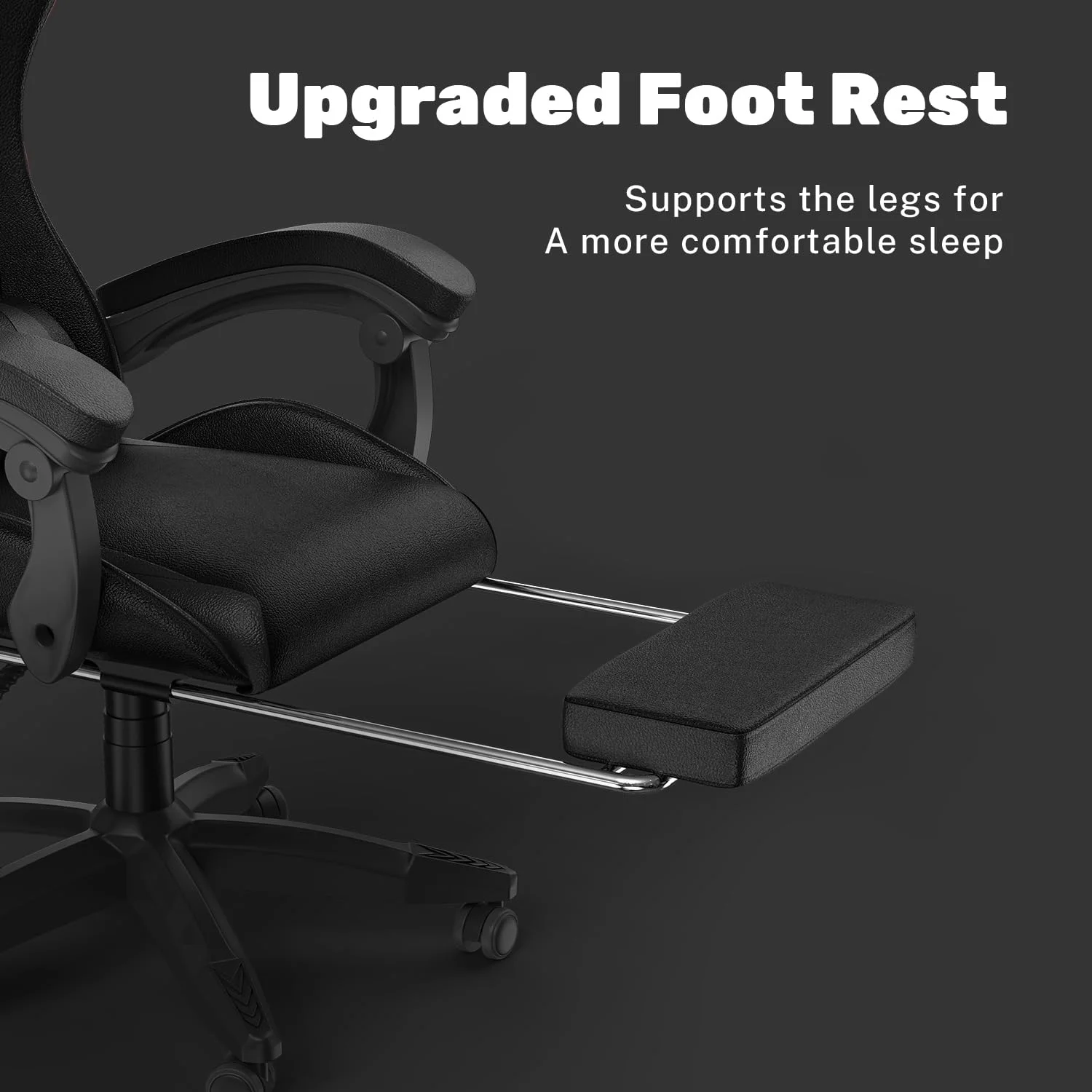 Bigzzia Gaming Chair Office Chair, Ergonomic Game Chair with Height Adjustable Headrest and Lumbar Support for Adults Teens, Black & White - Image 40