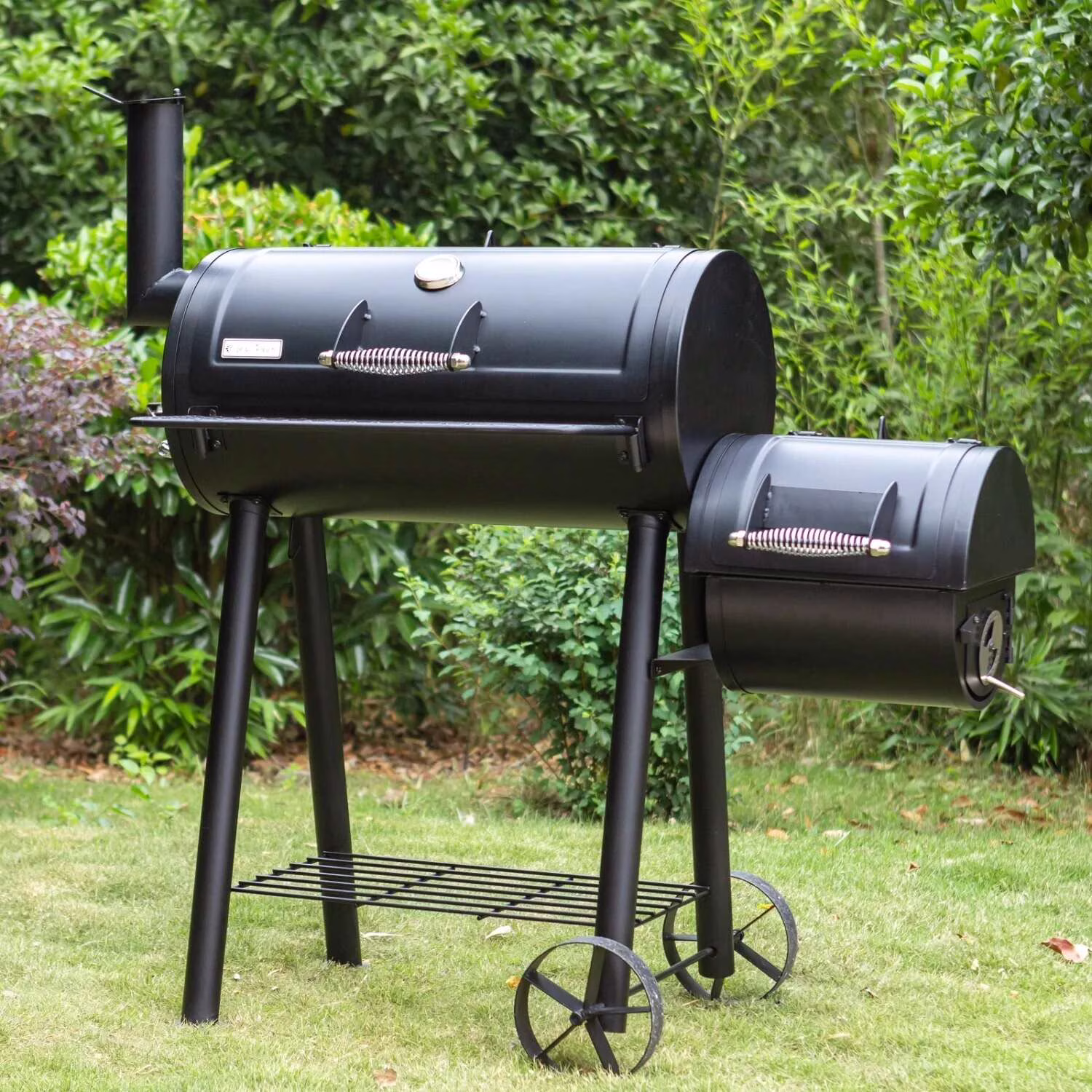Summit Living Charcoal Grill with Offset Smoker 941 sq.in. Extra Large BBQ Grill Black - Image 3