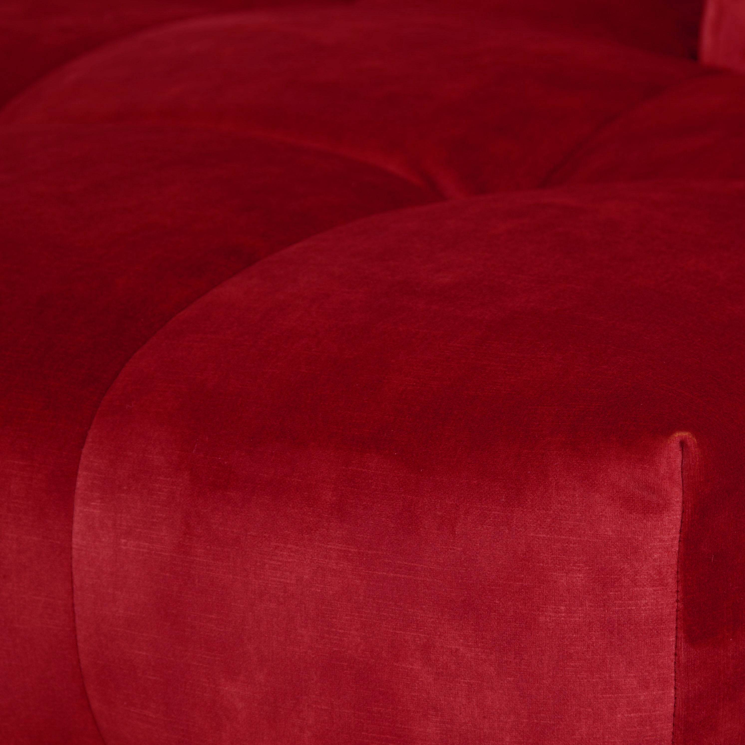 by fonQ Wies 3,5-zits Hoekbank Links - Fluweel - Wijnrood