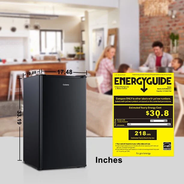 Galanz 3.3 Cu ft One Door Mini Fridge, Black Estar, New - Image 7