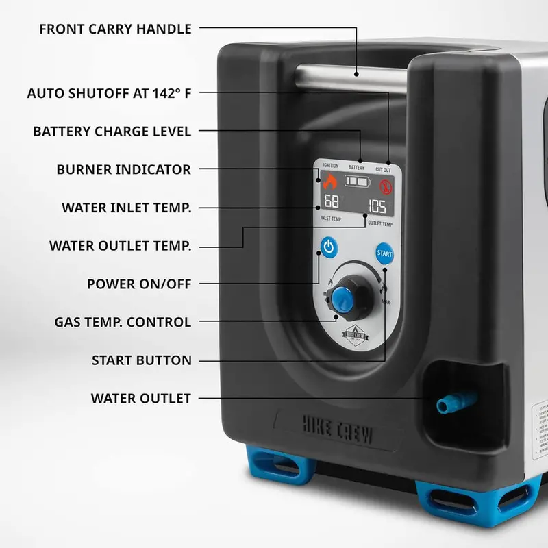 Portable Propane Water Heater And Shower Pump With LCD Display And Carry Case - Image 5 Portable Propane Water Heater And Shower Pump With LCD Display And Carry Case - Image 5