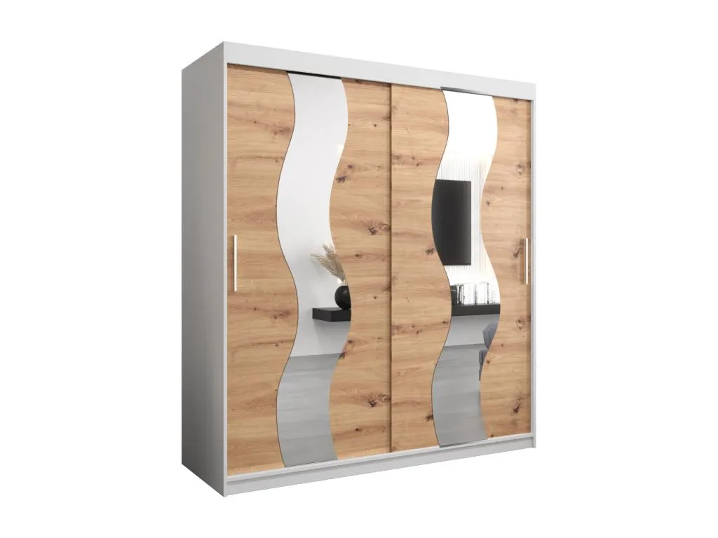 Armario Francomuebleses de puertas correderas 200/180/62 2 puertas (blanco/artisan)