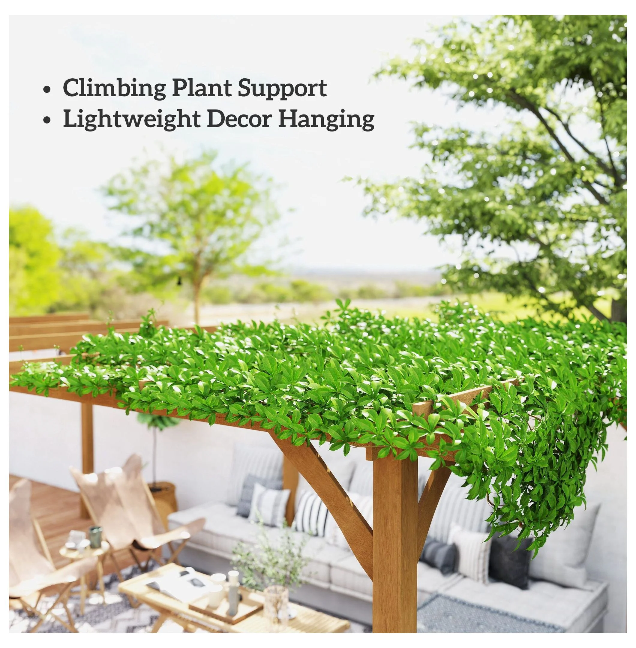20x10ft Wood Pergola, Outdoor Gazebo Grape Trellis - Dark Brown - Image 8