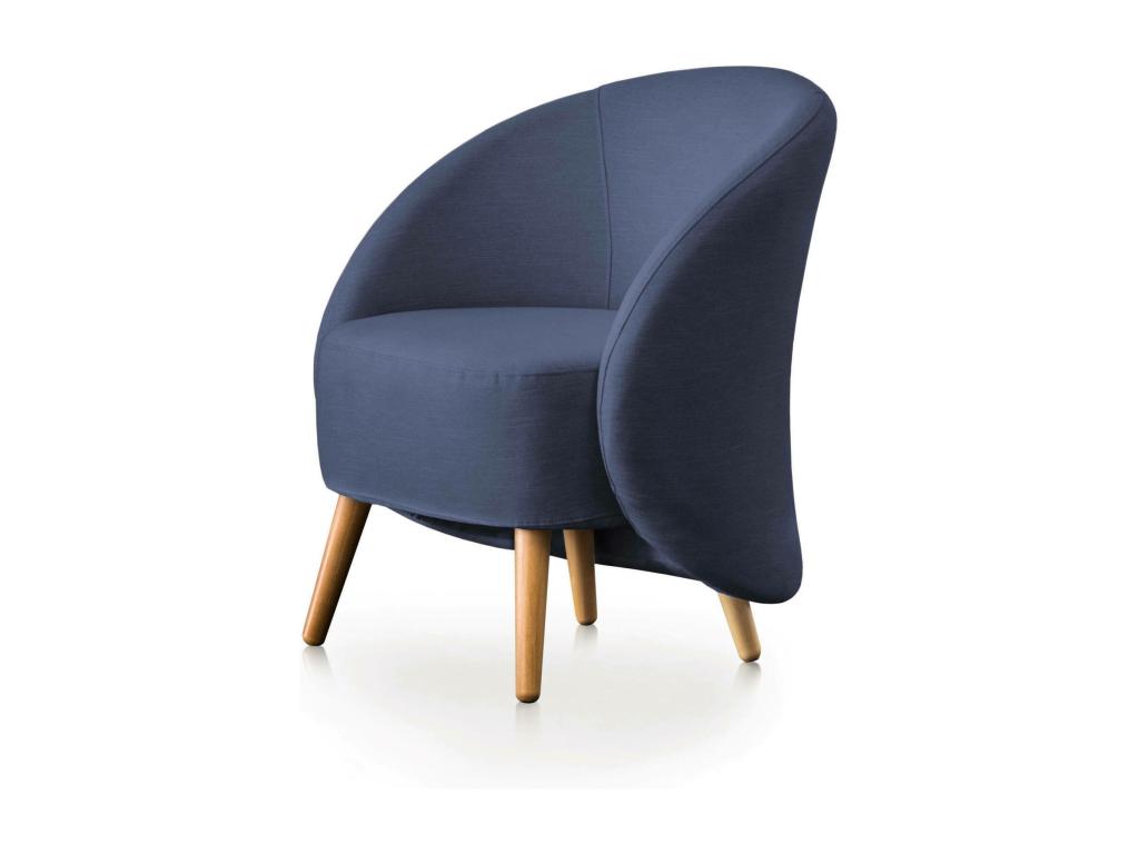 Sillón - Sillón de diseño para la sala de estar - 100 por ciento Made in Italy - Sillón Homelyvo en tela tapizada - Cm 70x60h80 - Azul