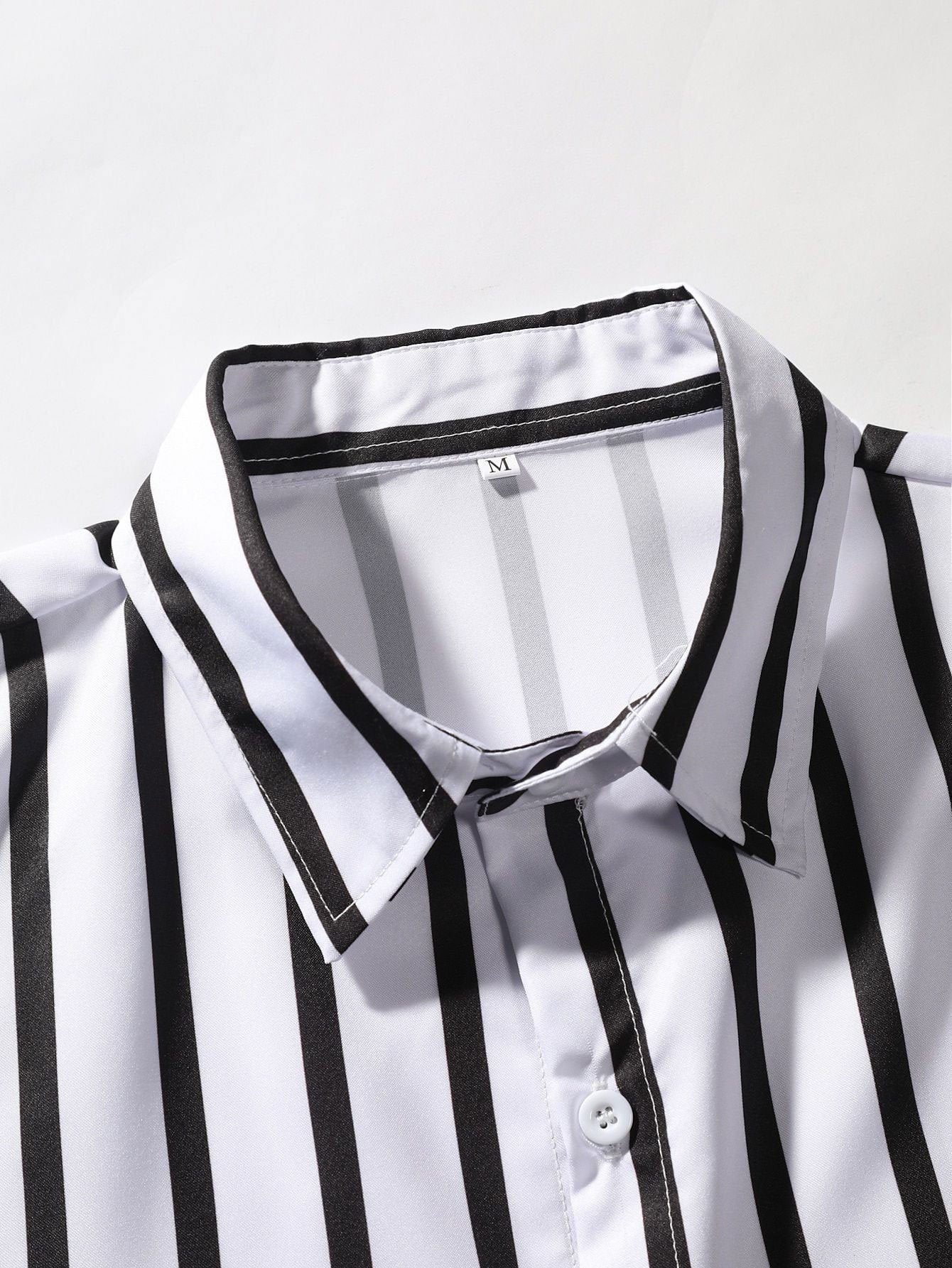 Stripe Print Button Up Shirt