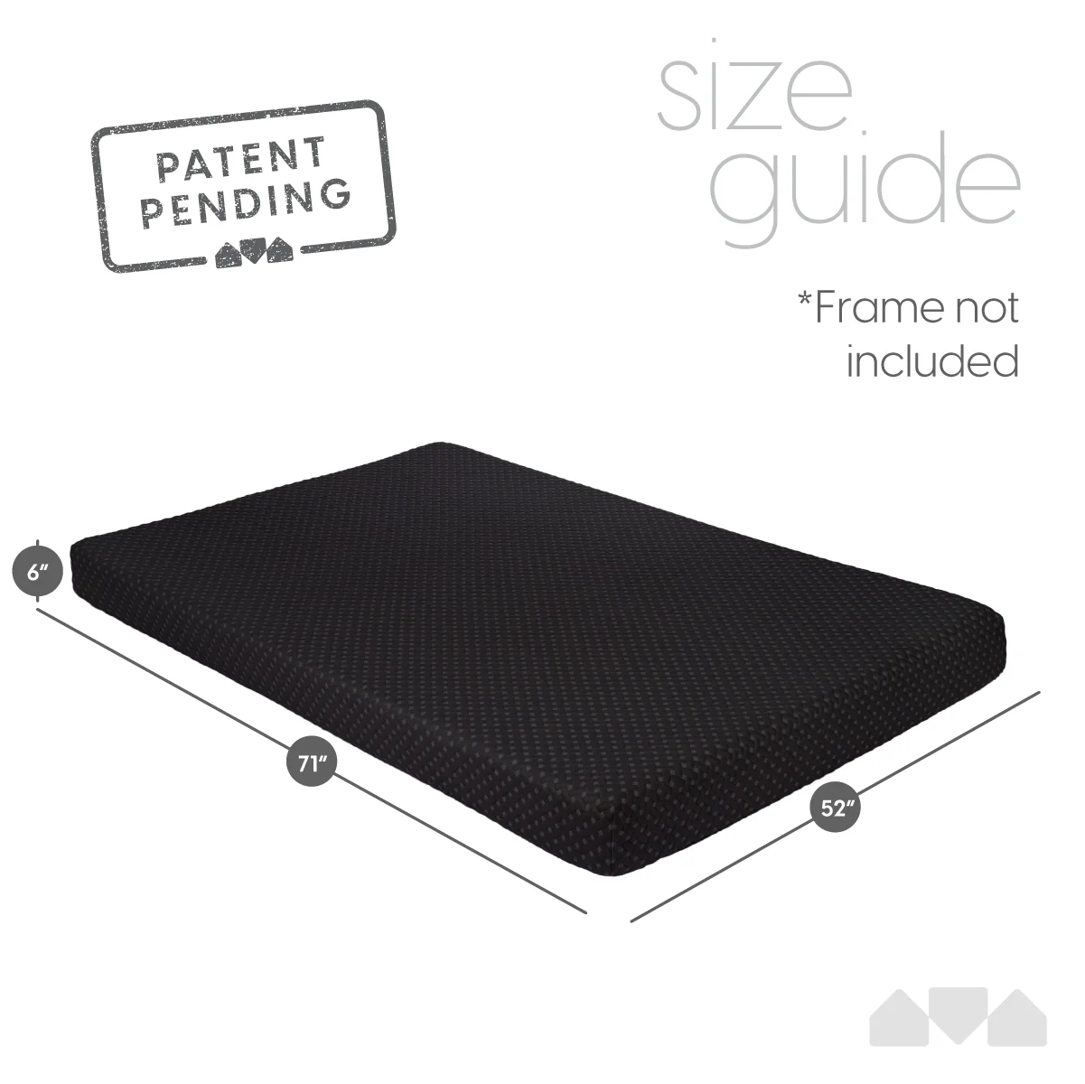 Milliard Memory Foam Futon Mattress - Full Size (Frame Not Included) (Black), 71"52"x6" - Image 10