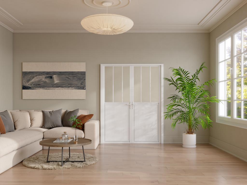 Puerta reversible de doble hoja de aluminio y vidrio templado tipo taller - 2 x Alt. 204 x L73 cm - Laocacasas - ERMELO
