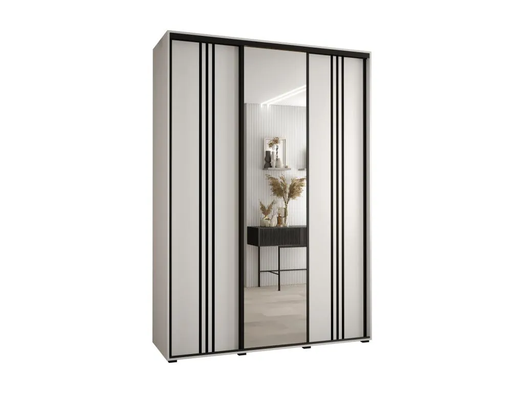 ARMARIO Mueblestop 7 DE PUERTAS CORREDERAS 235.2/170/60 3 puertas (Blanco/Blanco/Negro) XMOO62196