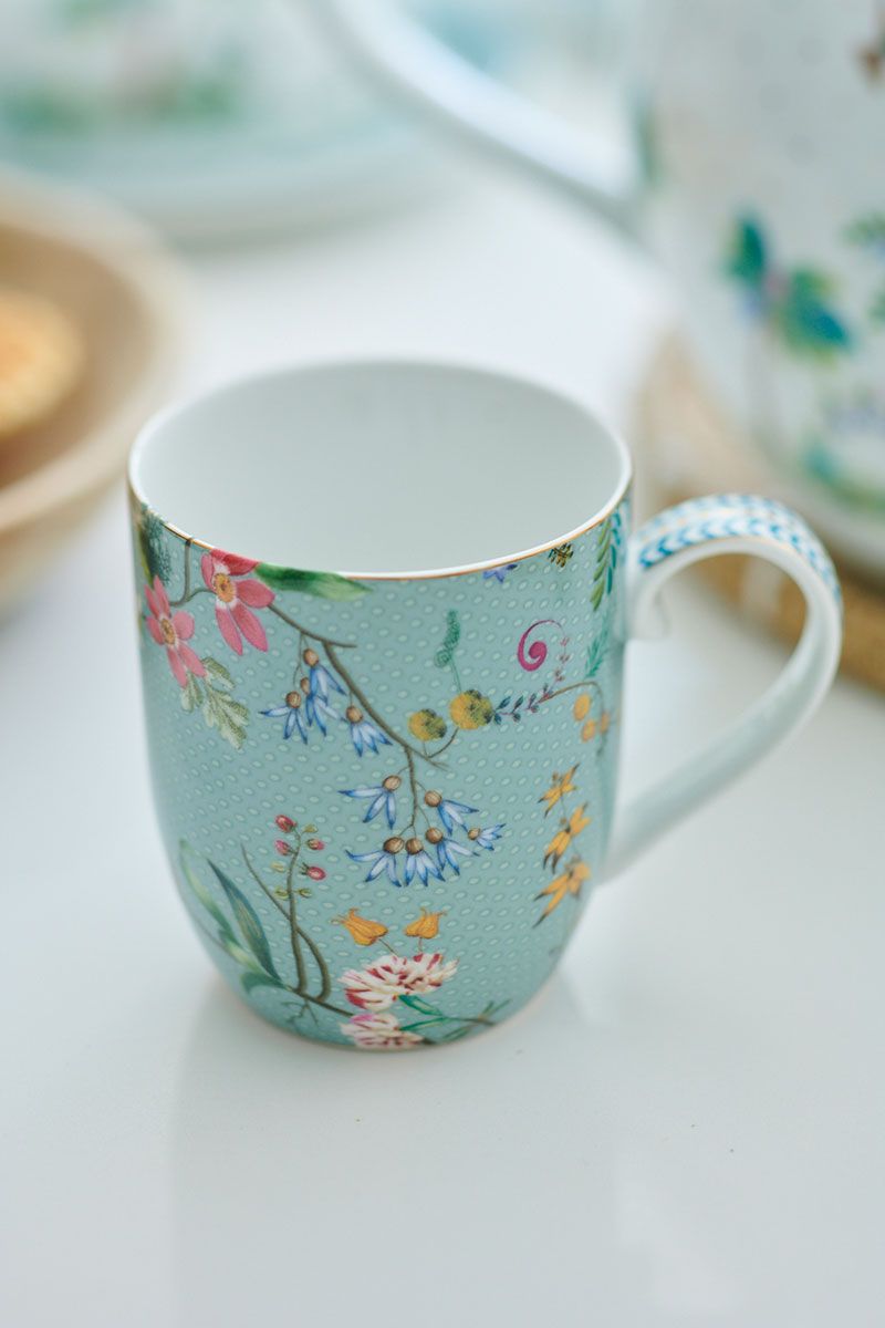 Mug Small Jolie Flowers Blue