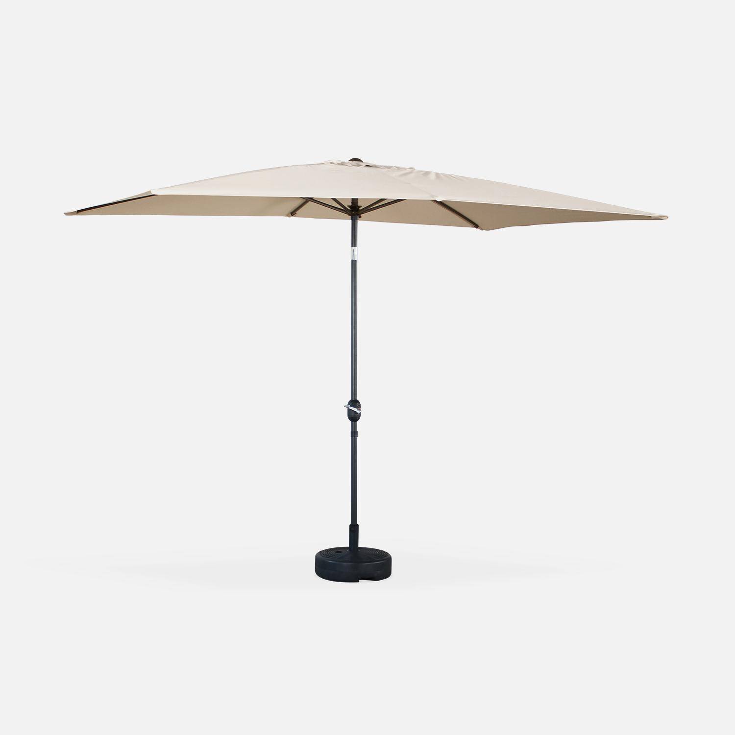 Touquet - Parasol rectangular poste efecto madera, 2x3m