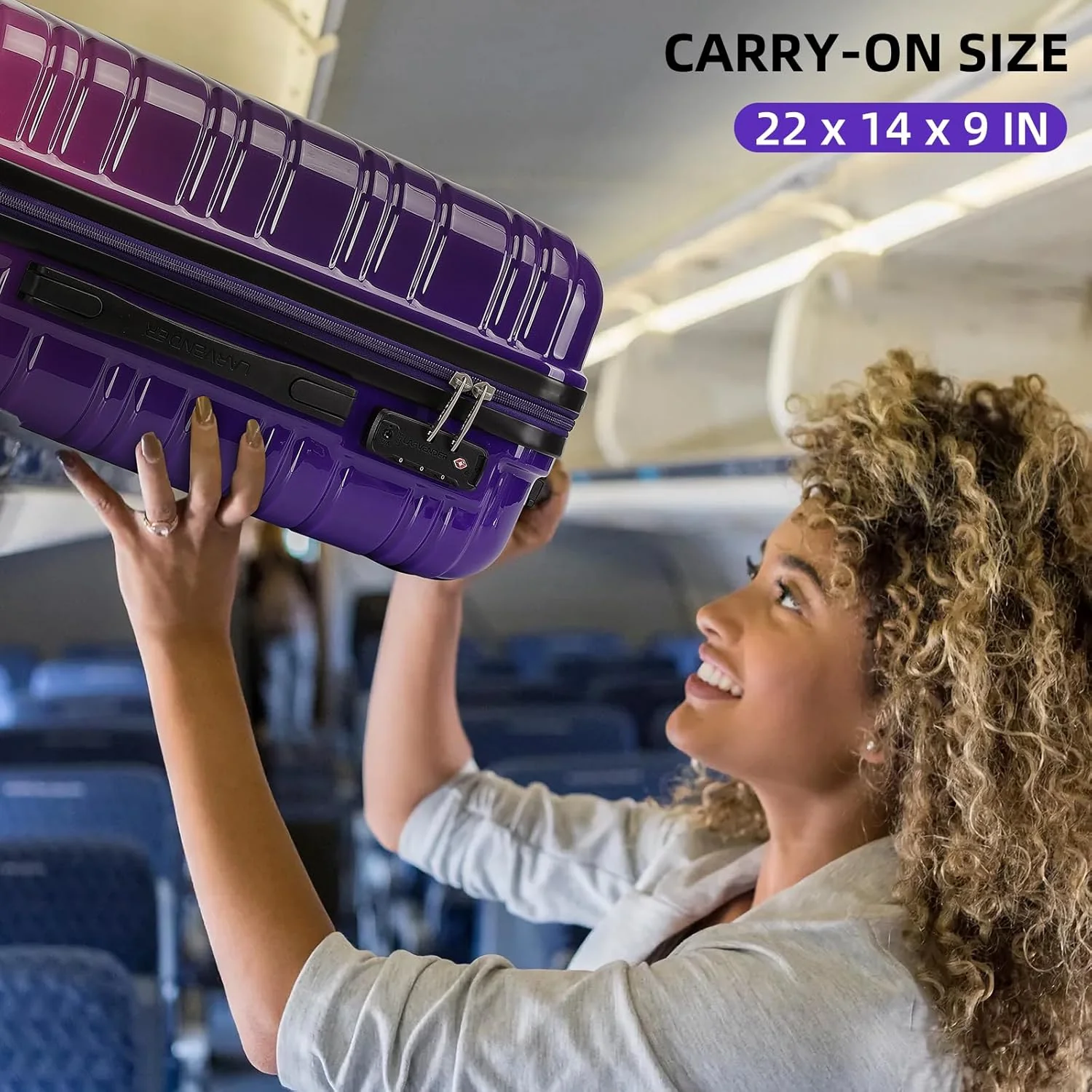 6-piece luggage set, expandable hardshell suitcase set with spinner wheels, lightweight rolling luggage set