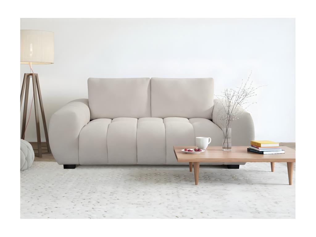 Sofá de tela de chenilla de 3 plazas - beige