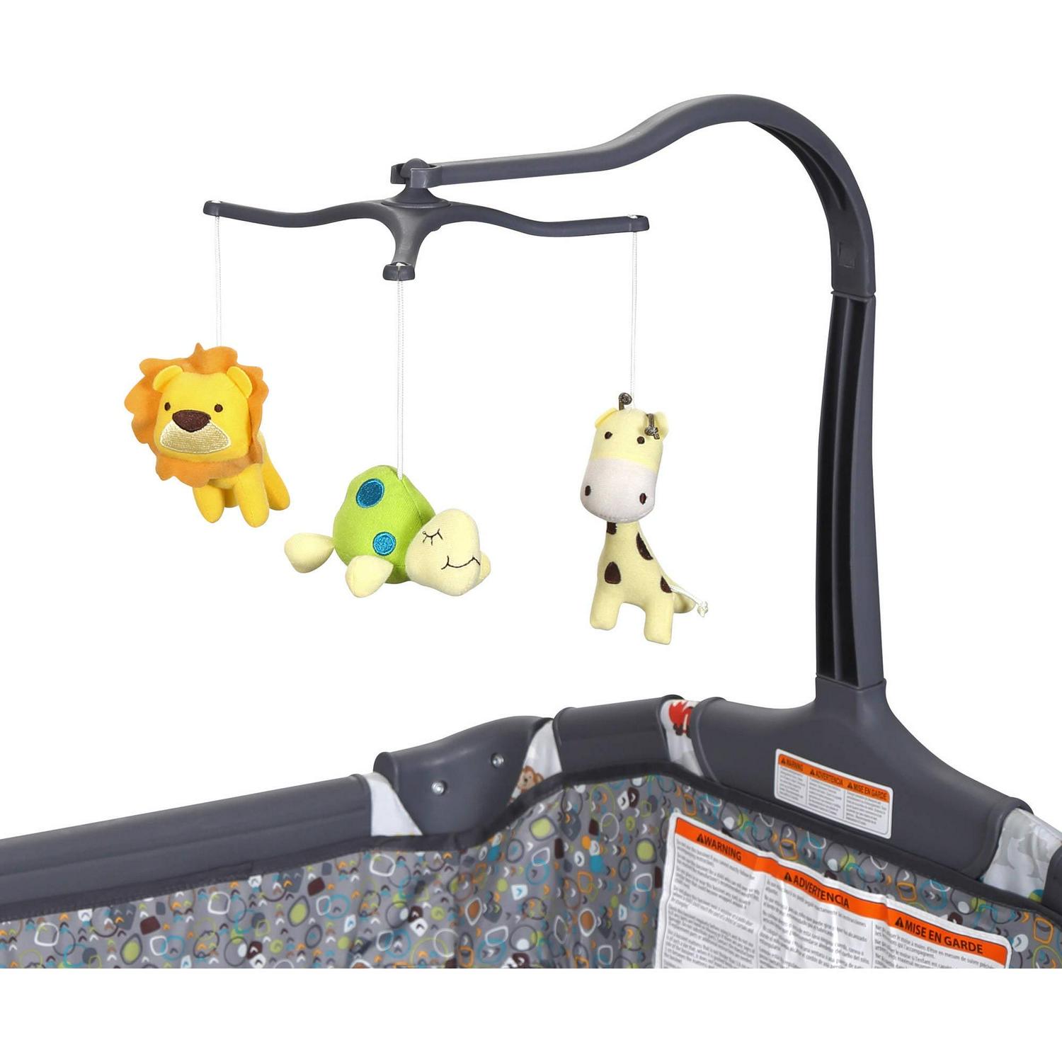 Baby Trend Nursery Center Playard with Toy Mobile. Tanzania Grey - Image 2
