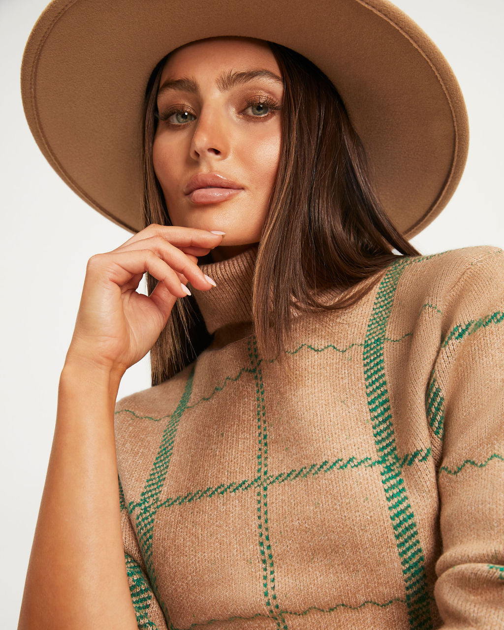 Hot Cocoa Dates Knit Turtleneck Pullover Sweater- Latte - Se7enfashion
