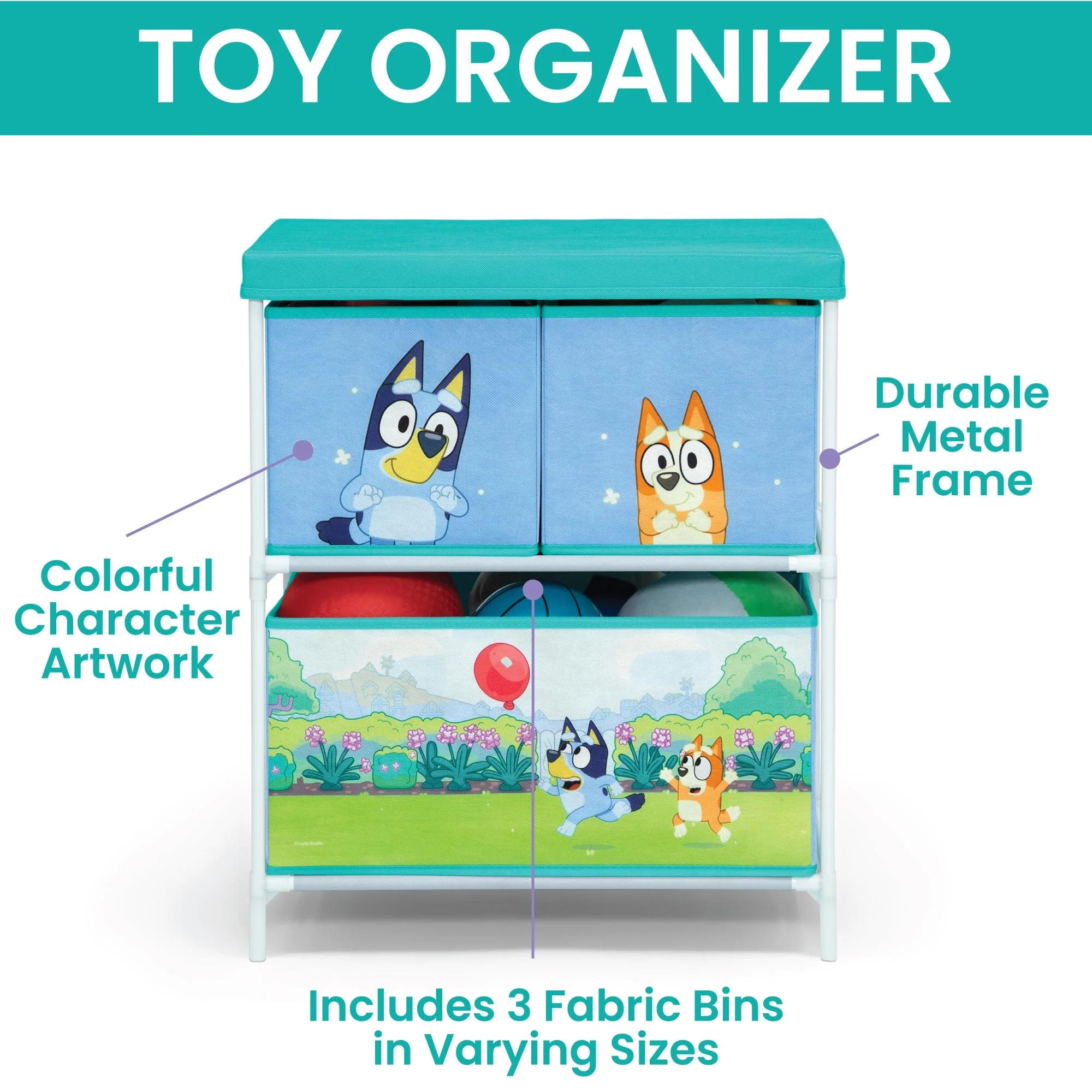 Bluey 3-Piece Toddler Bedroom Set by Delta Children, Blue - Image 6