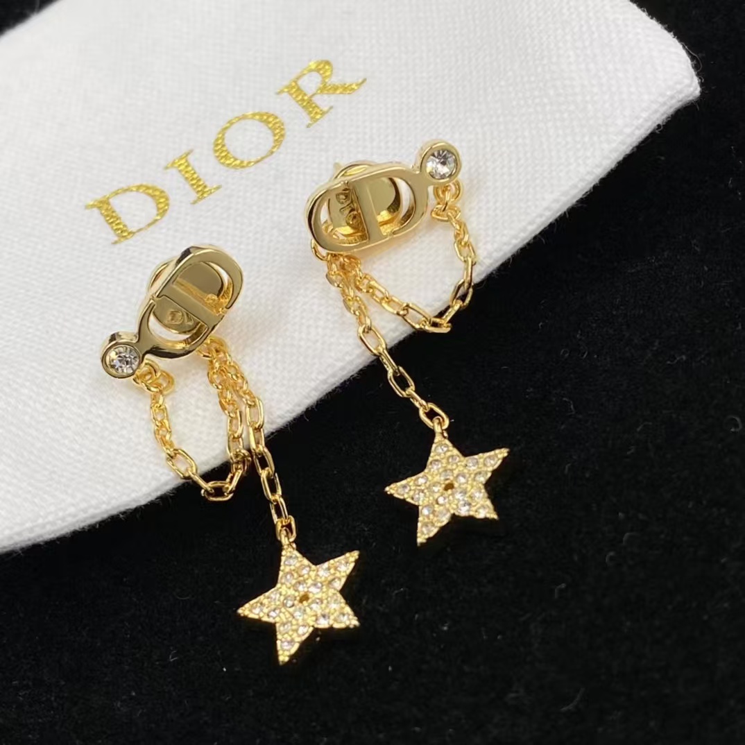 Dior Two Layers Star CD Necklace Bracelet Earrings - Original Replica Club