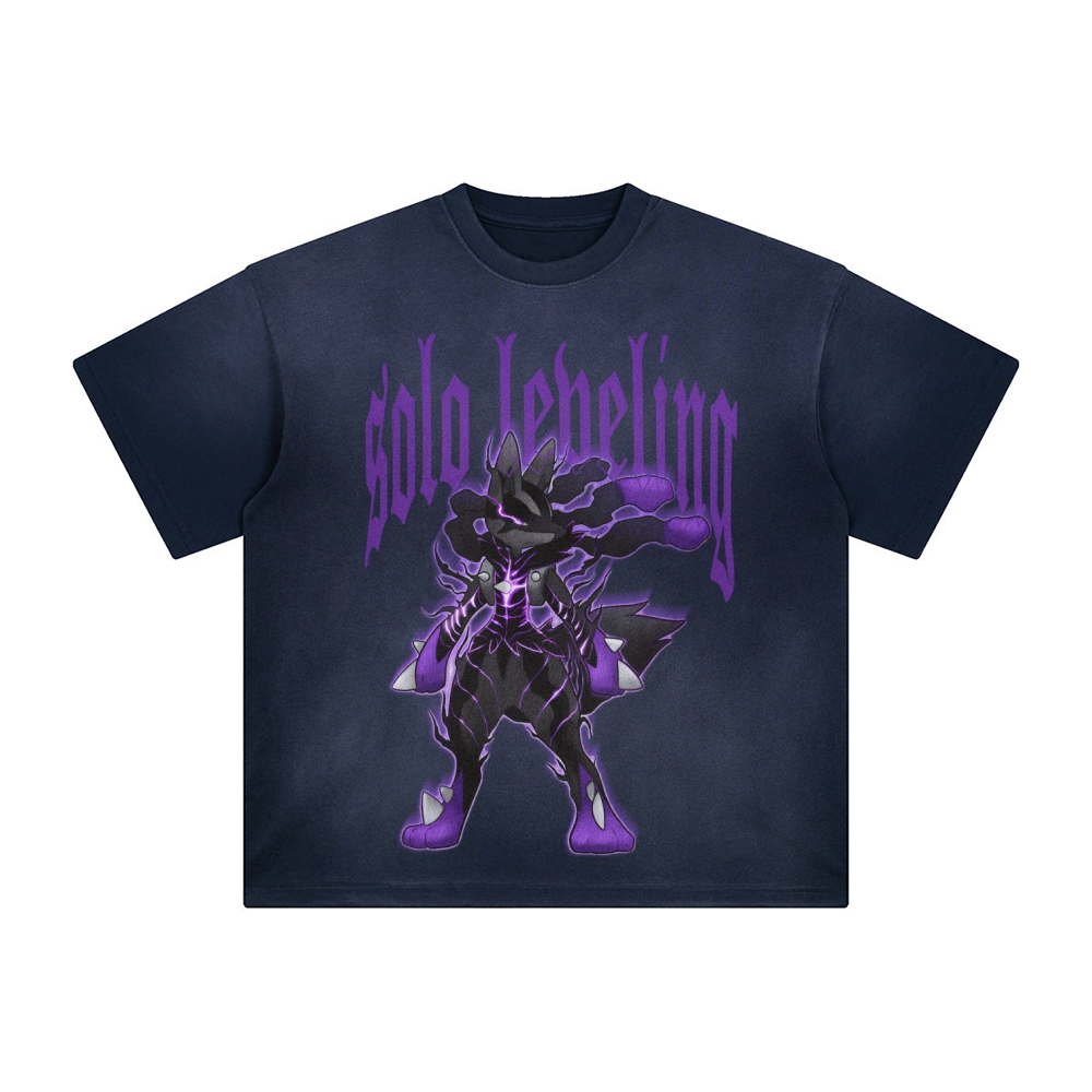 Unisex Anime Inspired Washed  Vintage T-Shirt
