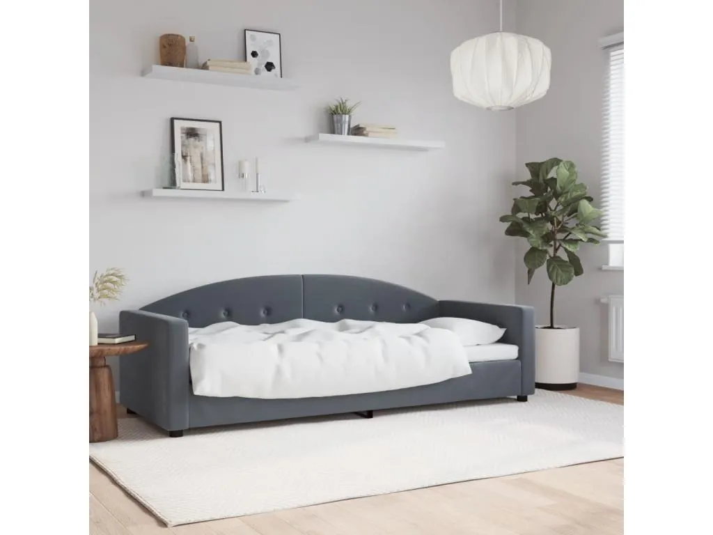 Sofá cama terciopelo gris oscuro 80x200 cm 03449haug