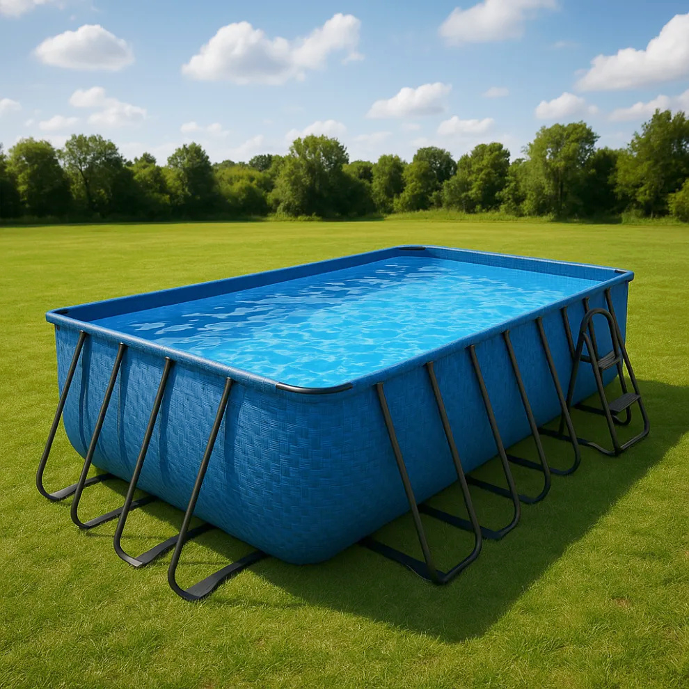 Piscina tubular rectangular Rectangular Piscina Sí Plástico/Metal 549x274x122 cm Azul UByZPvh650pL
