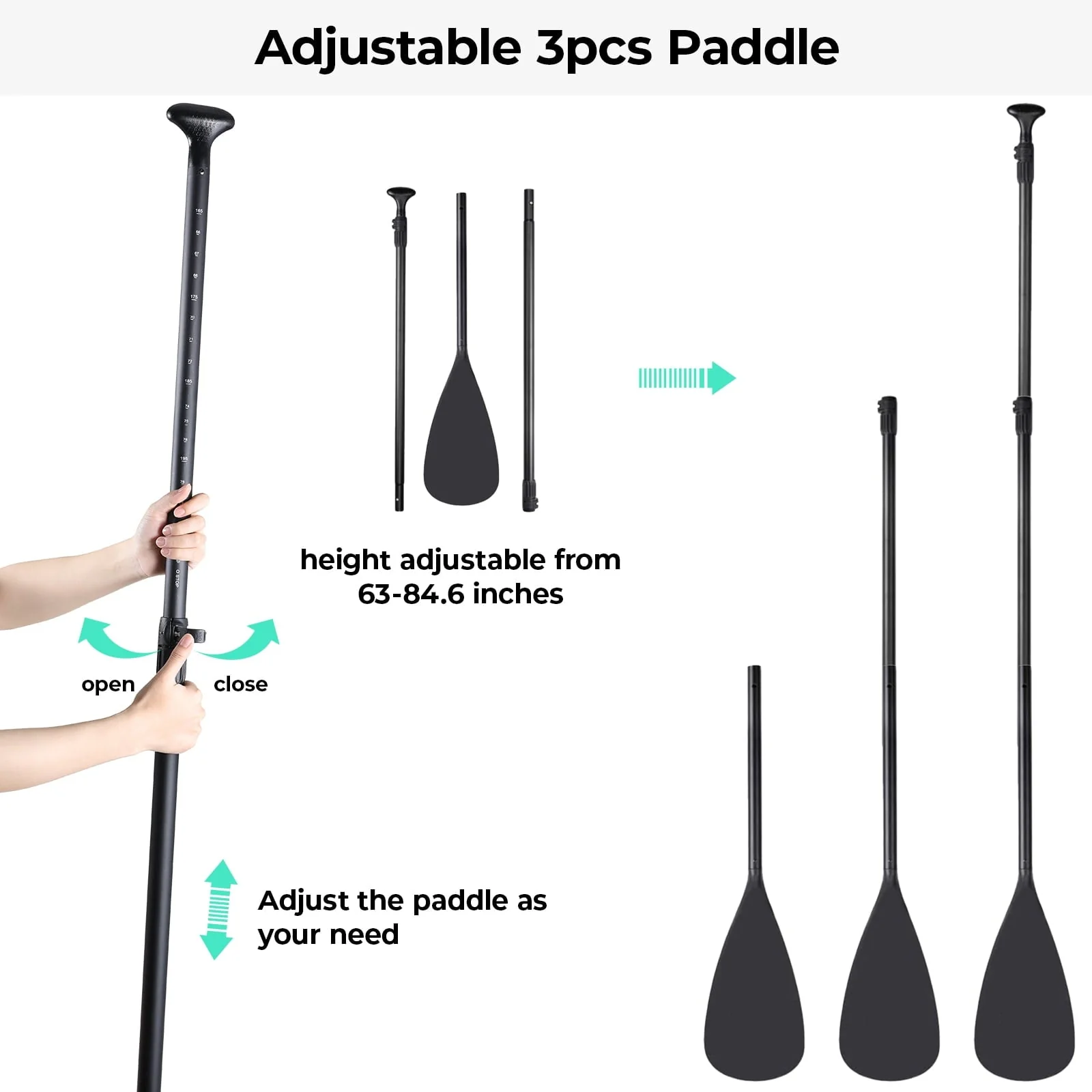 Arlopu Portable 10' Inflatable Stand Up Paddle Board with Aluminum Paddle, Leash, Hand Pump & Backpack for Youth Adult - Image 7
