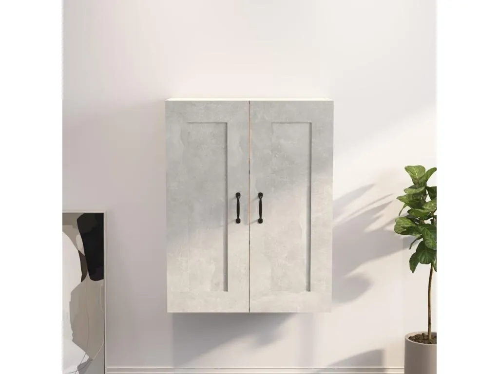 Armario colgante de pared gris hormigón 69.5x32.5x90 cm yzym76981