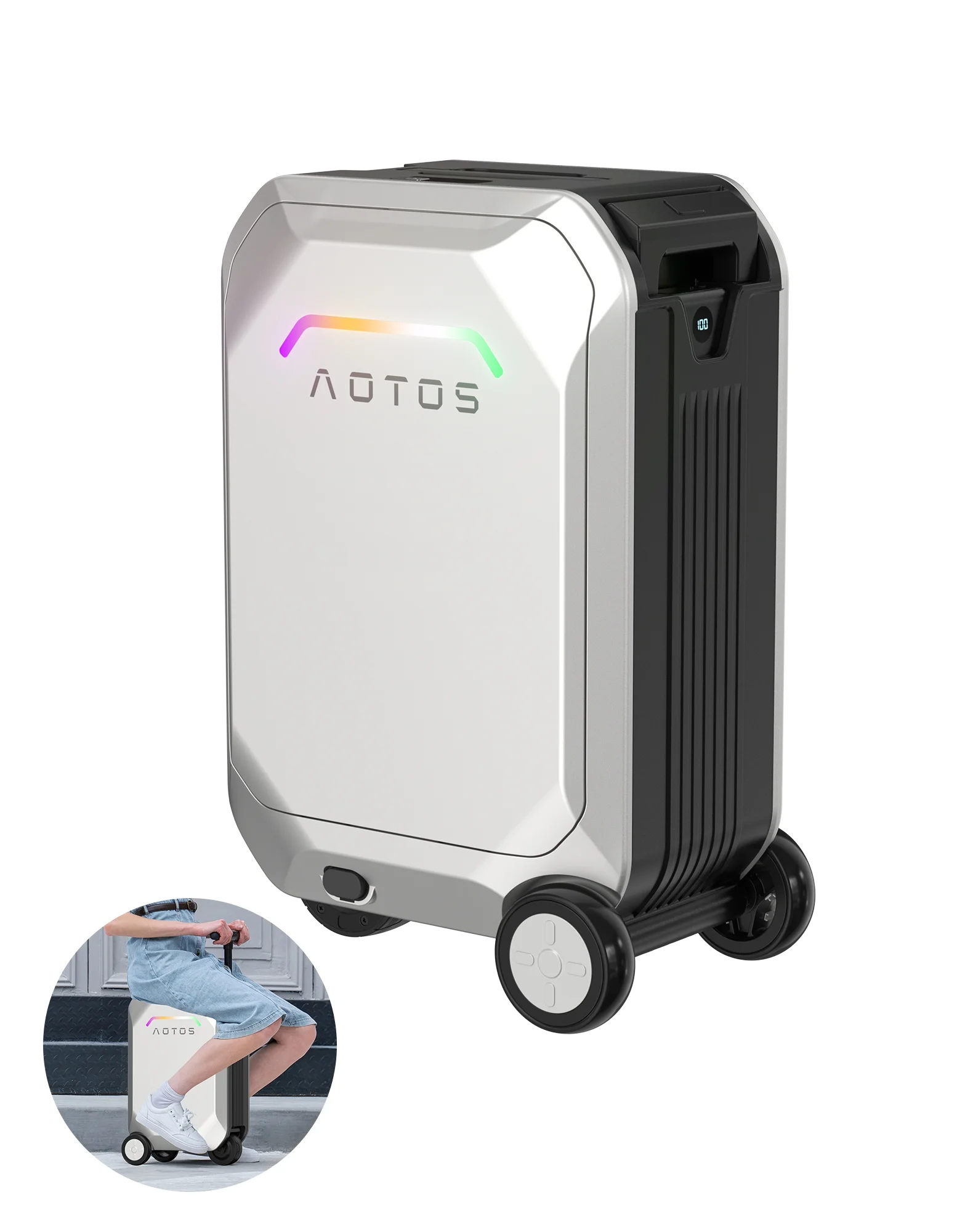 L2-S Smart Rideable Luggage, Foldable Electric Scooter Suitcase, 6.2 mph Max Speed, 6.2-Mile Range, Lightweight Portable Design for Travel & Commute - Image 5