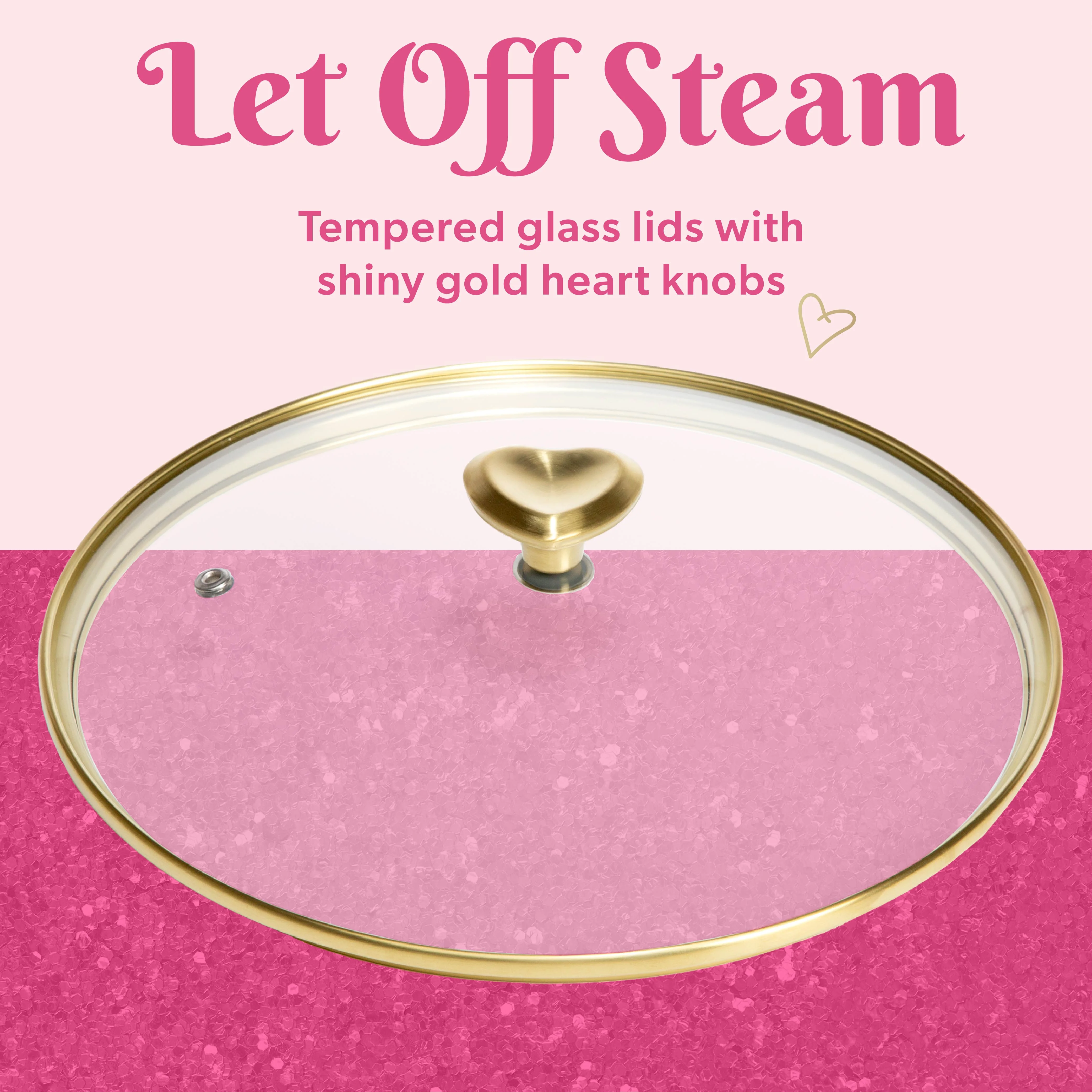 Paris Hilton 10-Piece Ceramic Nonstick Cast Aluminum Cookware Set, Clean Ceramic? Coating, Faceted Pink Design - Image 8