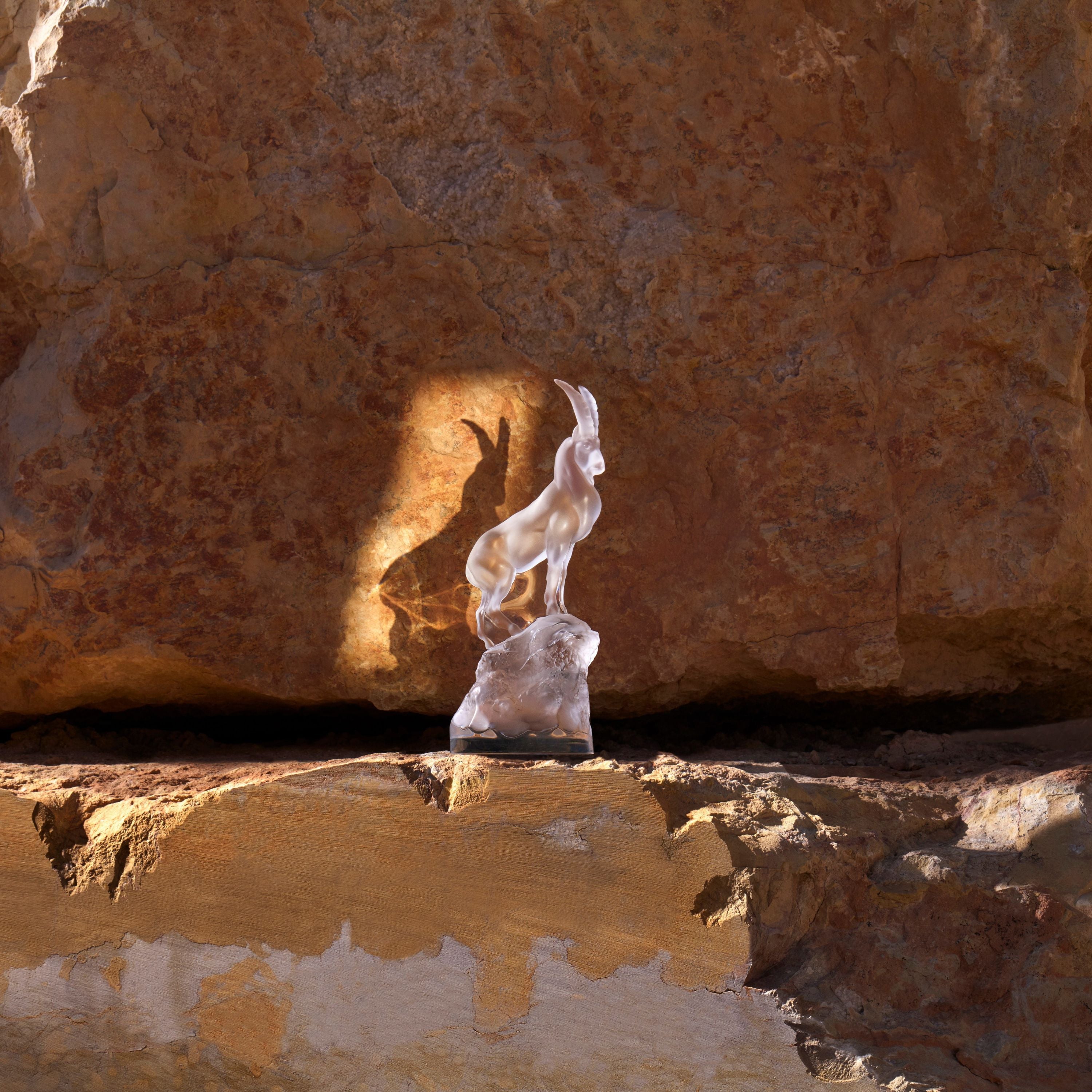 SCULPTURE BOUQUETIN - CRISTAL INCOLORE