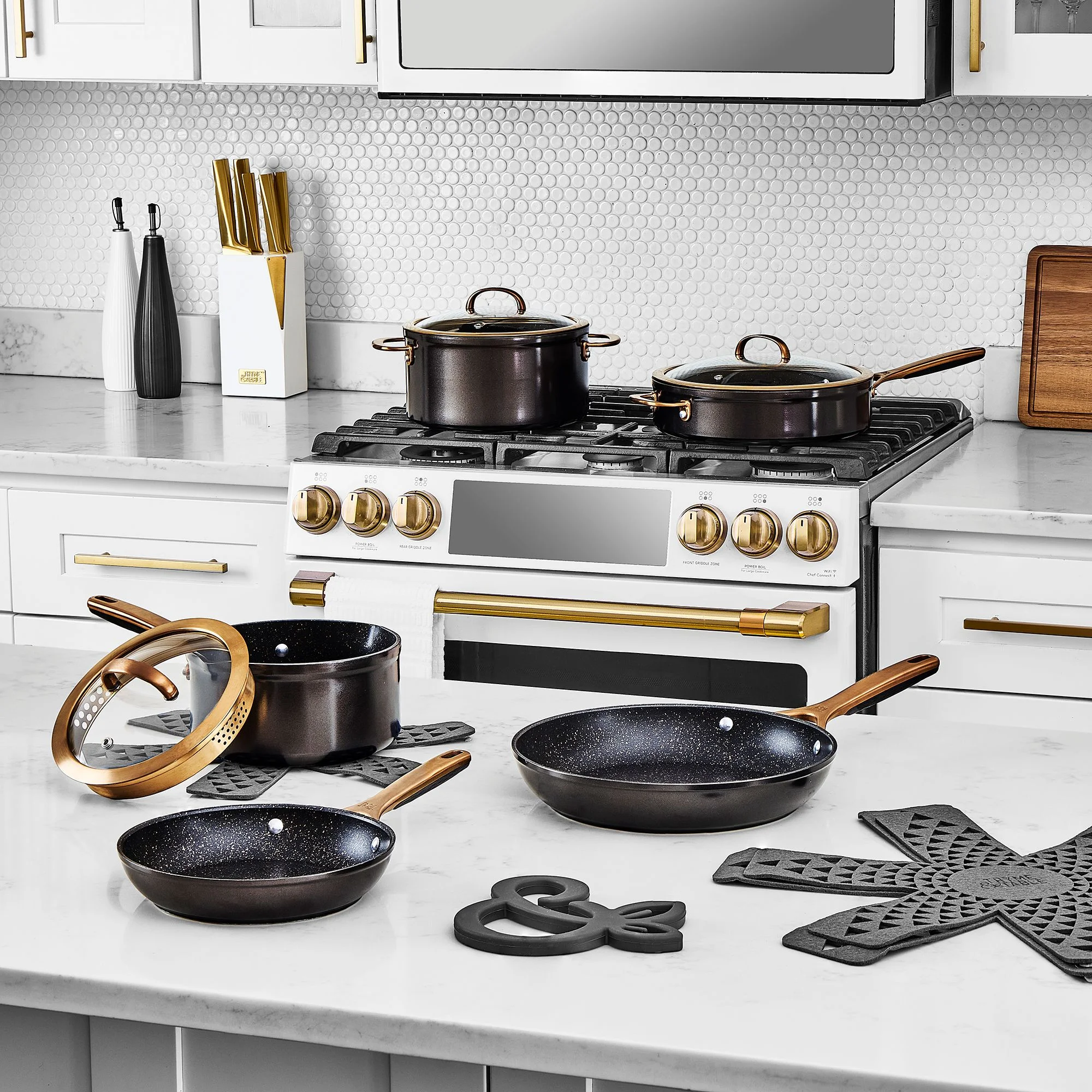 Thyme & Table Supreme 12-Piece Non-Stick Cookware Set, Pots and Pans Set- Bronze - Image 13