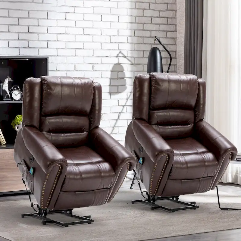 Comfortable Power Lift Recliner Chair with Breathable Fabric, Massage, Heat, and USB Charging Port