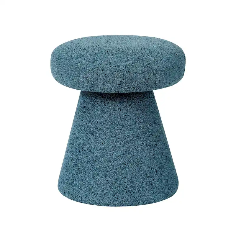 Adeco Large Soft Mushroom Ottoman - Versatile Foot Stool for Living Room and Bedroom