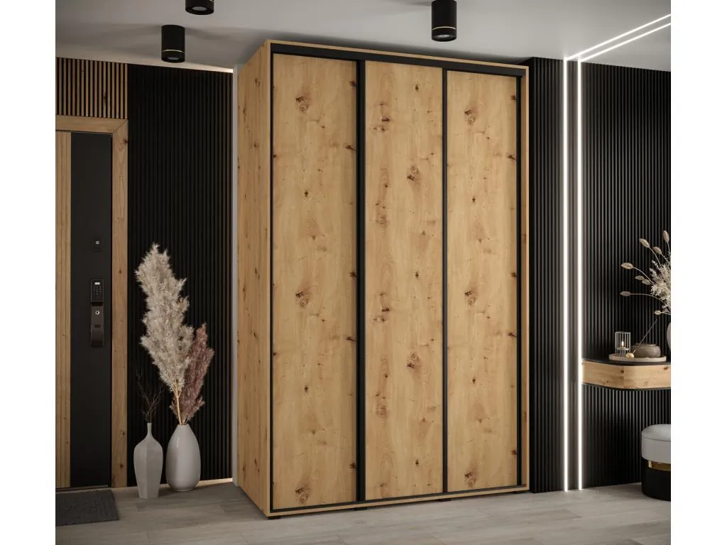 ARMARIO Jmmhogar 1 DE PUERTAS CORREDERAS 235.2/150/60 3 puertas (Artisan/Artisan/Negro)