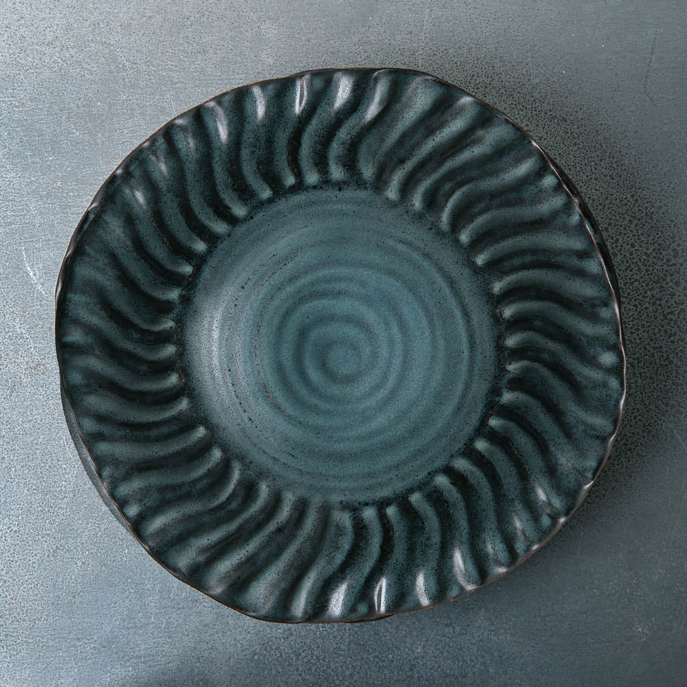 Grande assiette creuse - Charbon